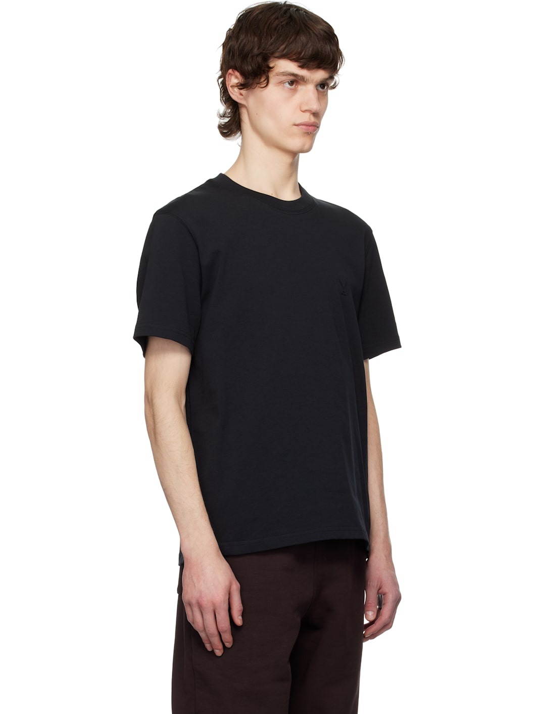Black Cotton Ami de Coeur T-shirt - 2