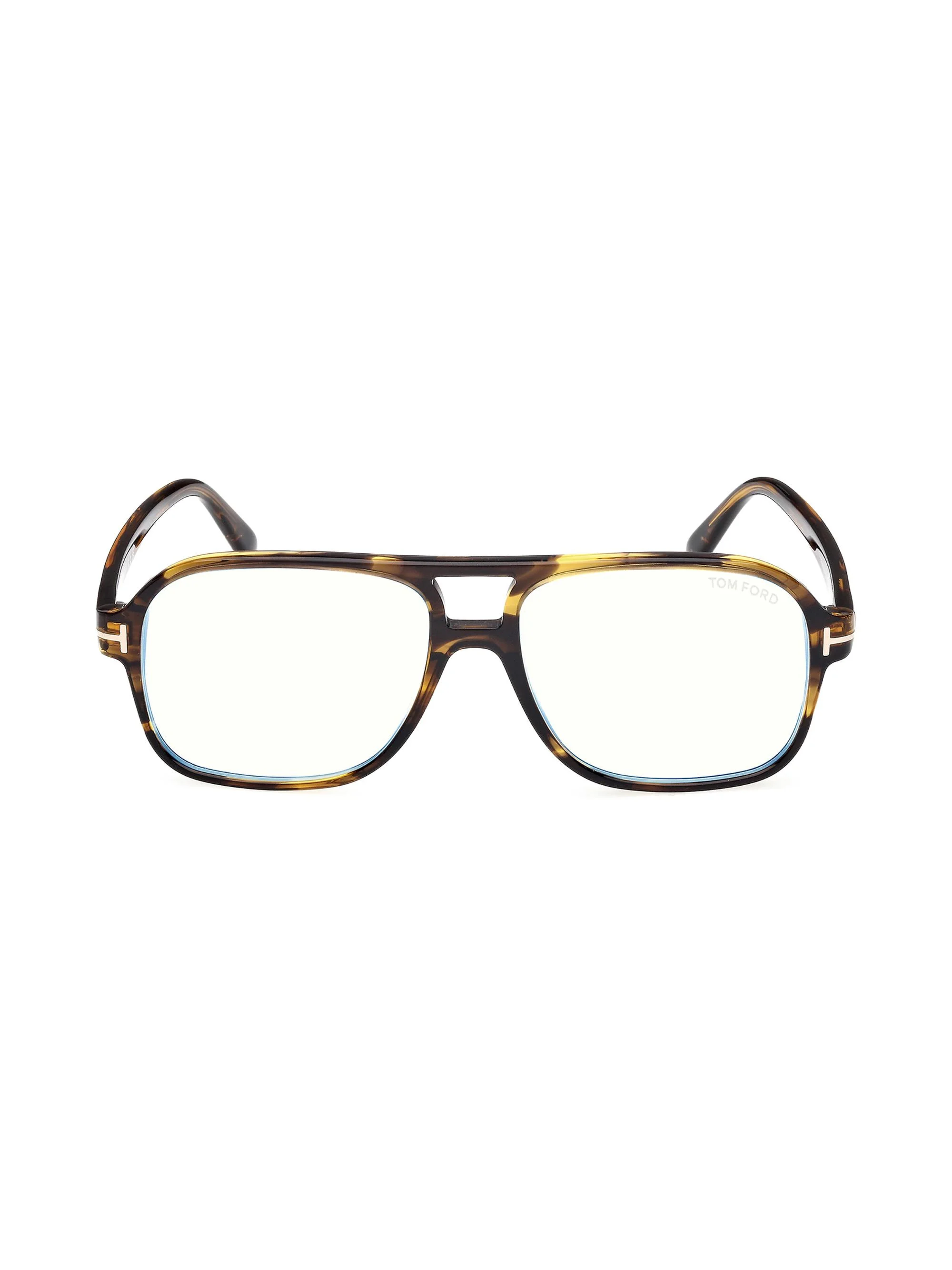 Men's 58MM Blue Block Aviator Eyeglasses - Brown - 1