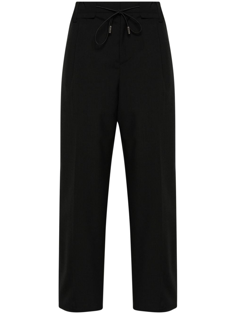 engraved-logo wide-leg trousers - 1