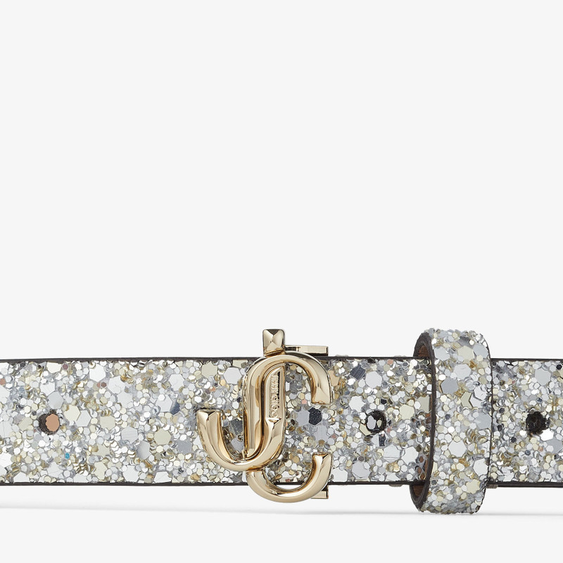 JIMMY CHOO Mini Helina
Champagne Glitter Fabric Mini Belt outlook