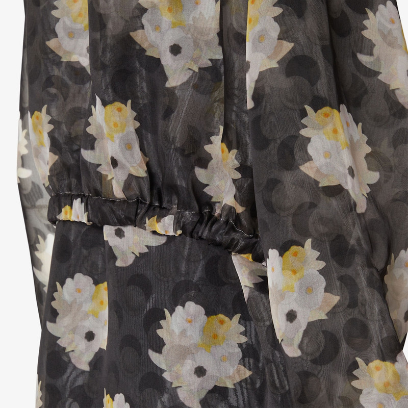 Dress Black printed organza dress 3