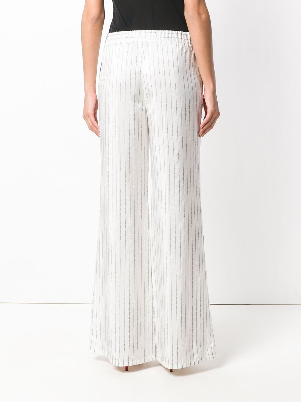 logo stripe palazzo trousers - 4