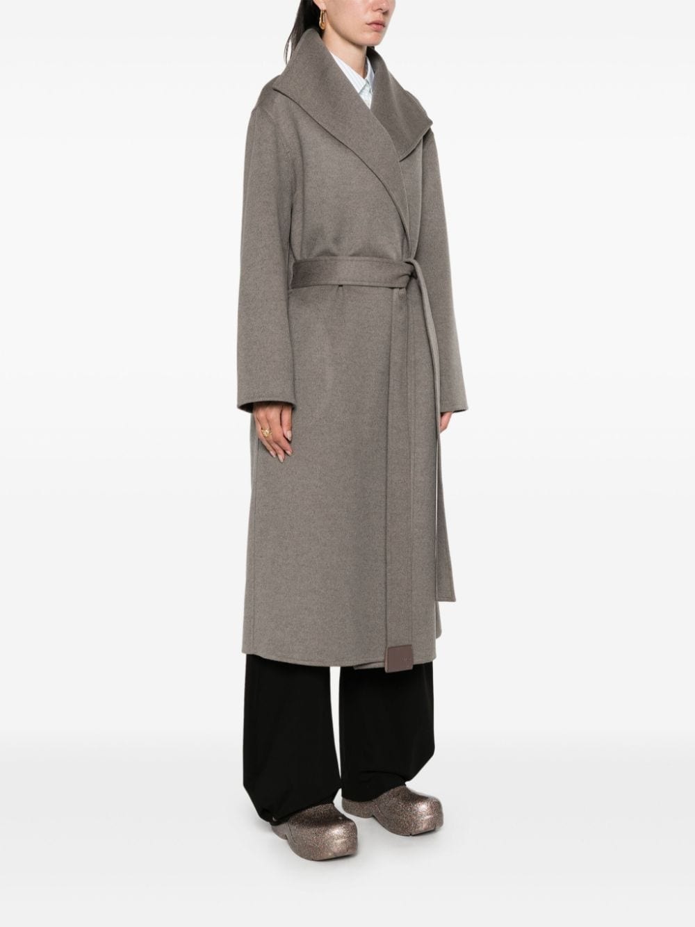 Wool and cashmere blend belted coat - 3