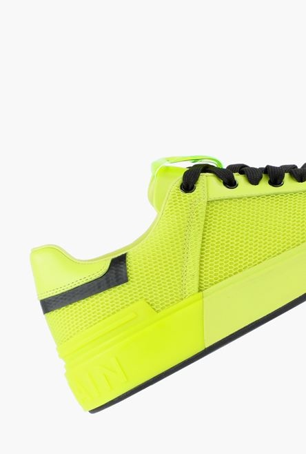 EXCLUSIVE - Smooth leather and yellow mesh B-Court sneakers - 7