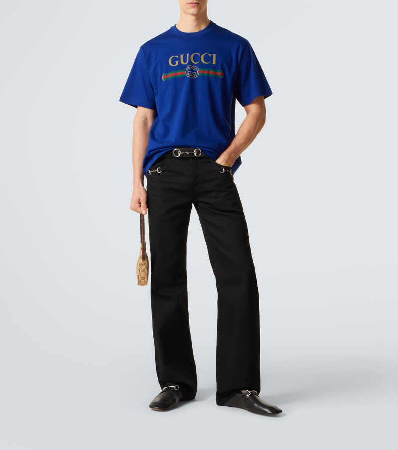 GUCCI Logo cotton and silk jersey T-shirt outlook