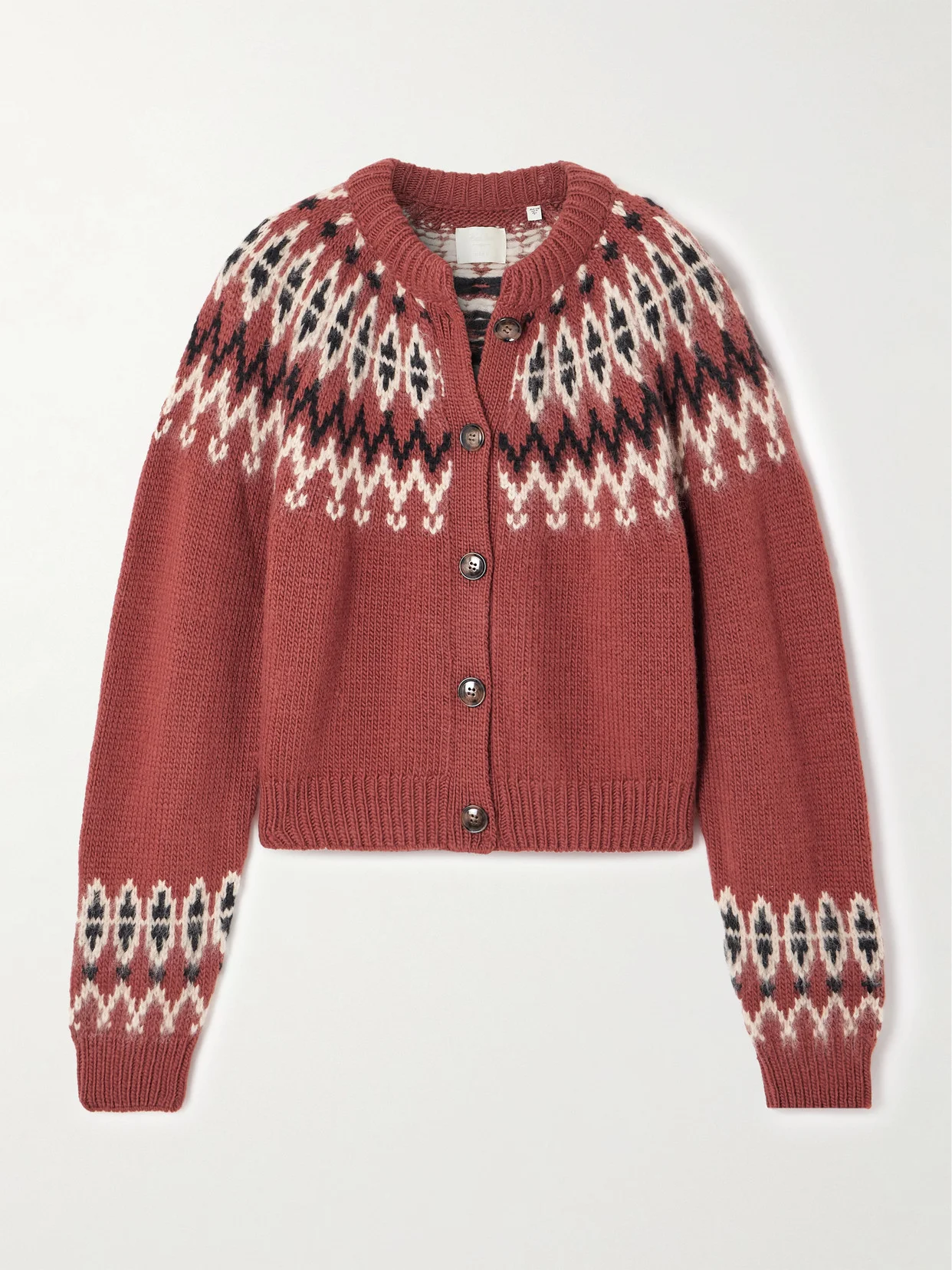 Clarke Fair Isle Wool-blend Cardigan - 1