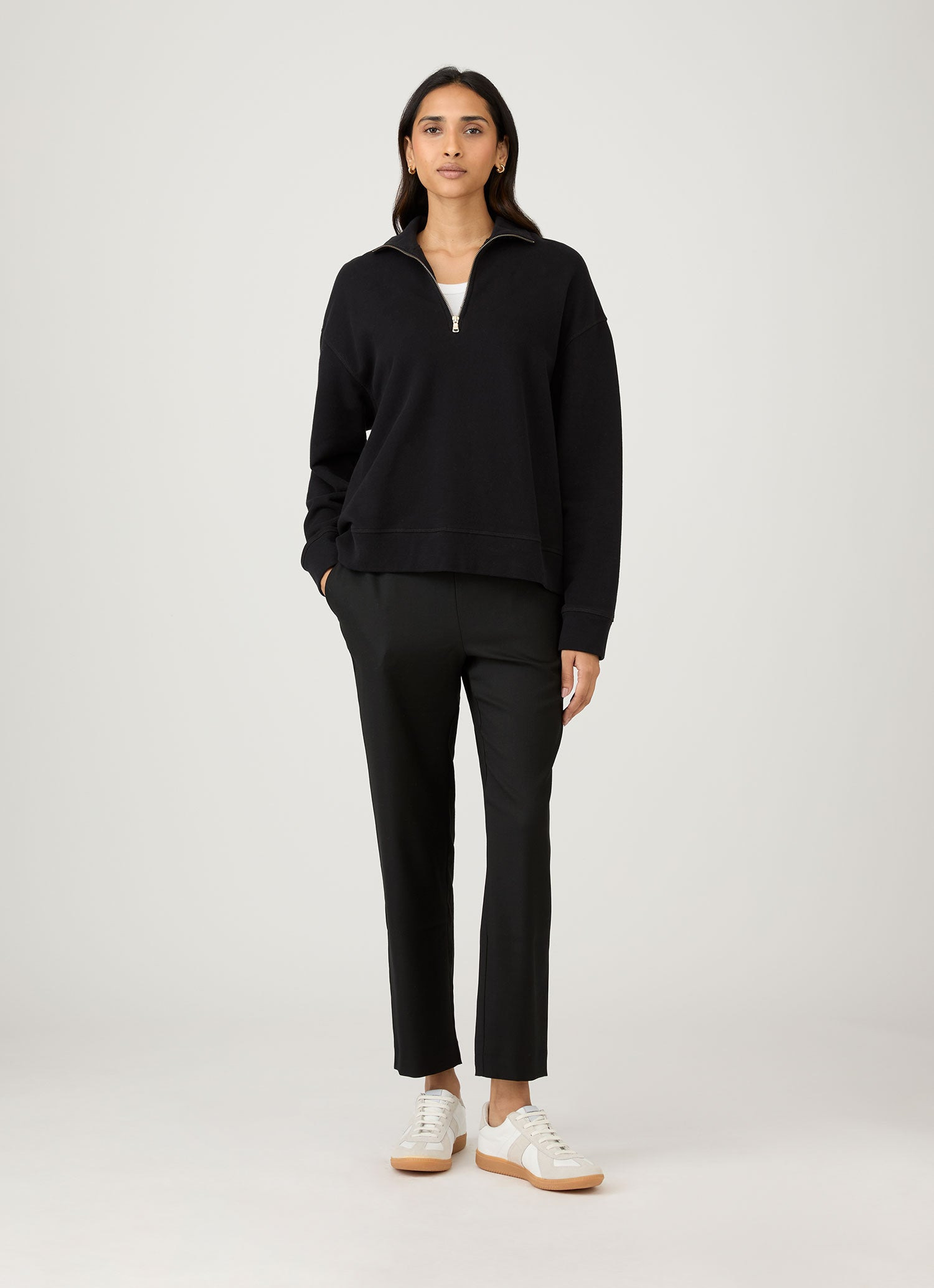 Half Zip Loopback Sweatshirt - 2