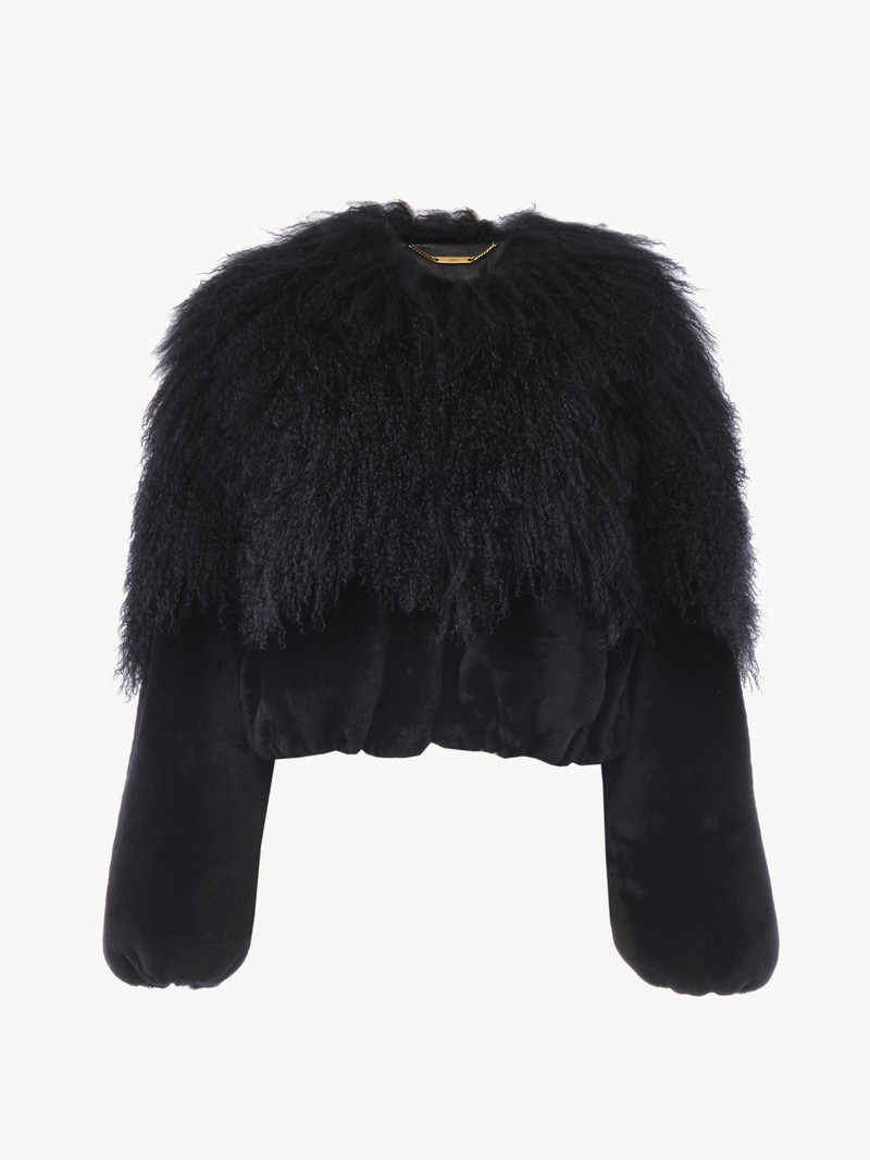 Chloé CROPPED BLOUSON IN SHEARLING outlook