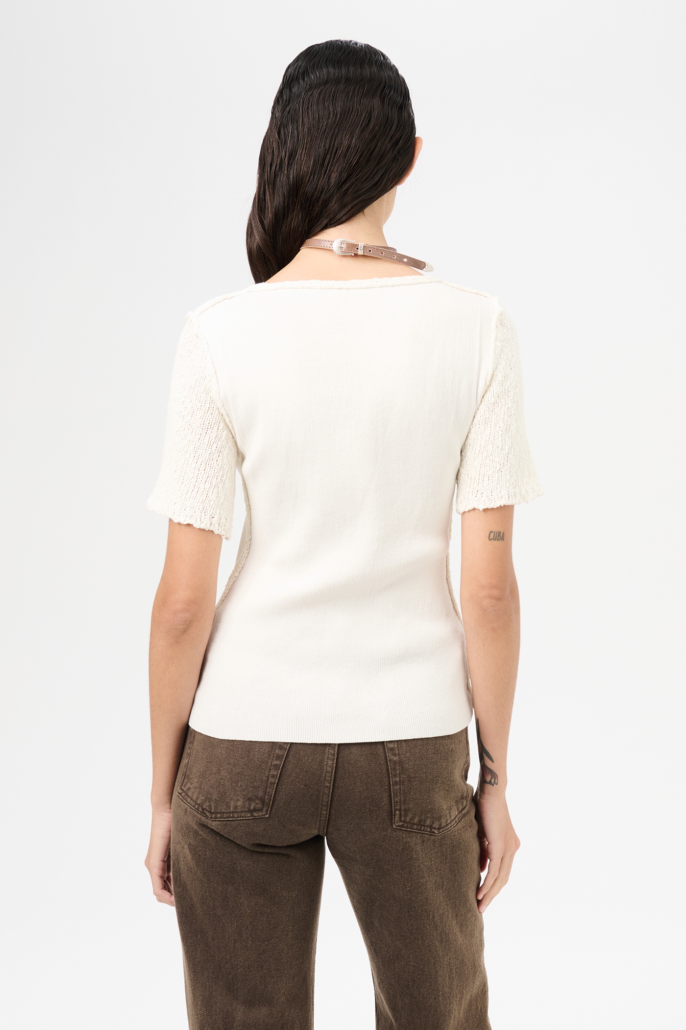 Inverse Roundneck Shortsleeve Bone Tech Cotton - 6