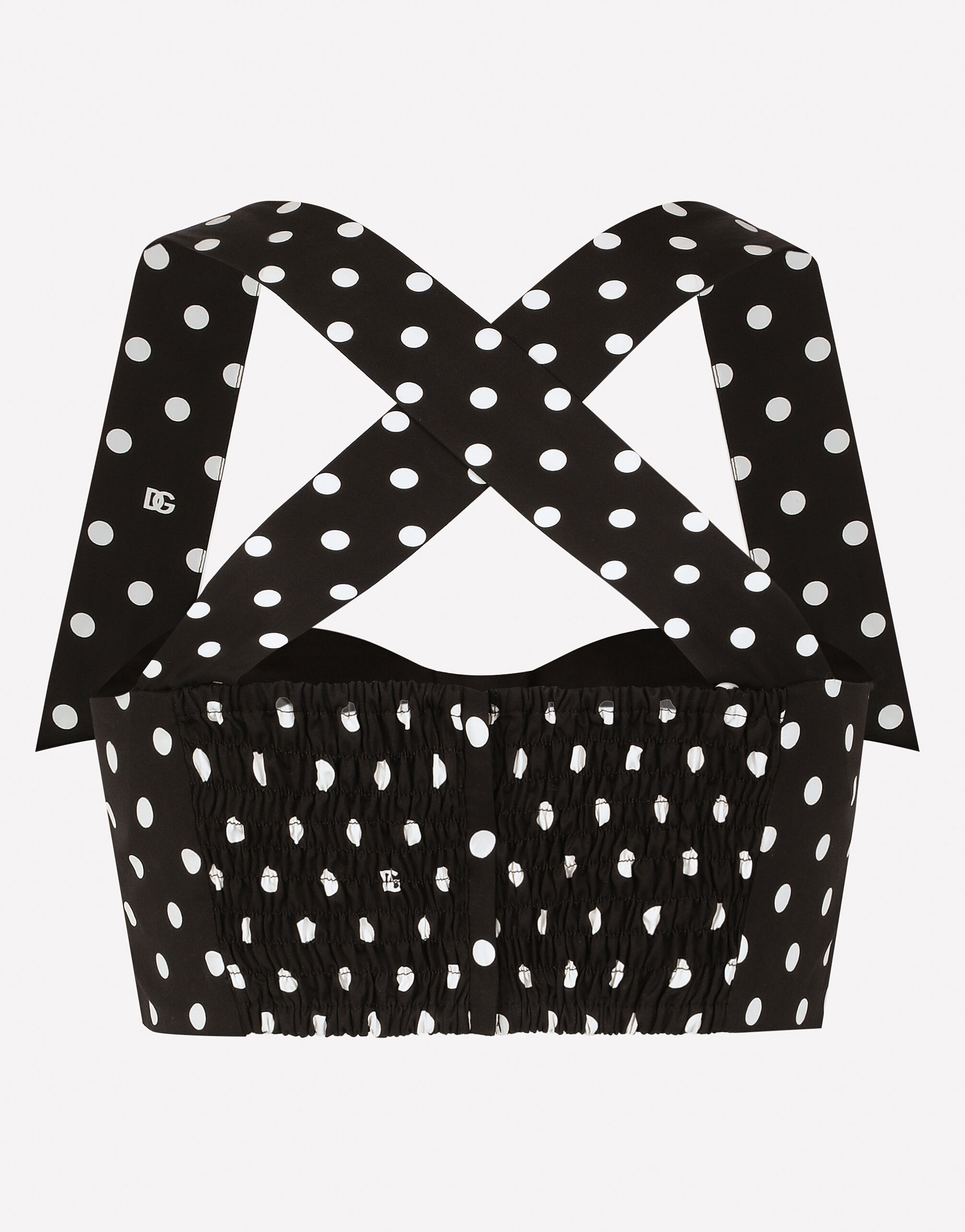 トップス DOLCE&GABBANA Polka Dot Corset Camisole 23602289_53683396_600.jpg