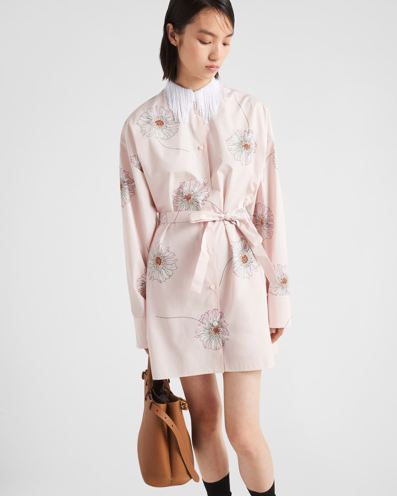 Printed poplin shirt dress 3