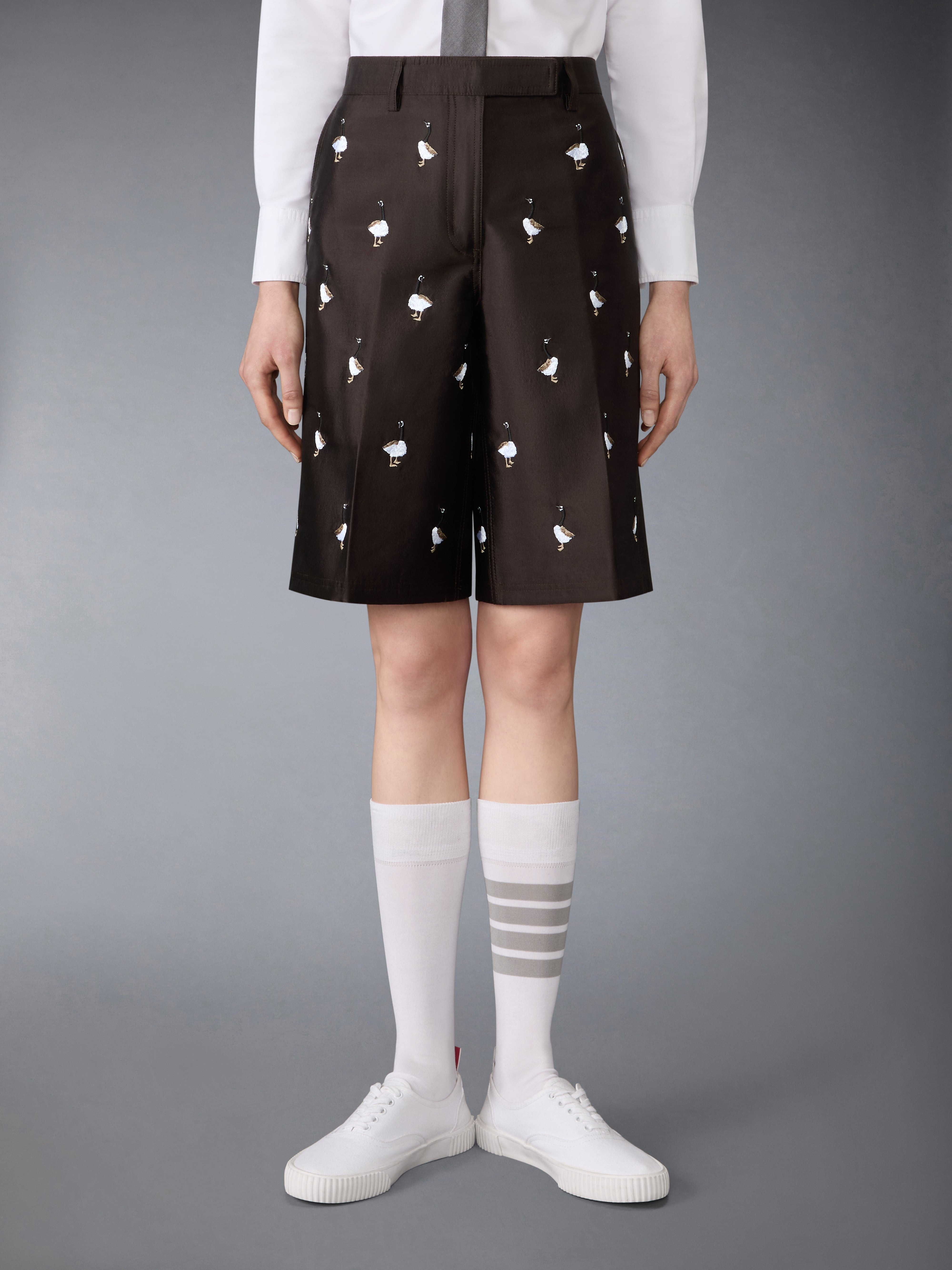 WOOL AND SILK GOOSE WIDE LEG SHORTS - 2