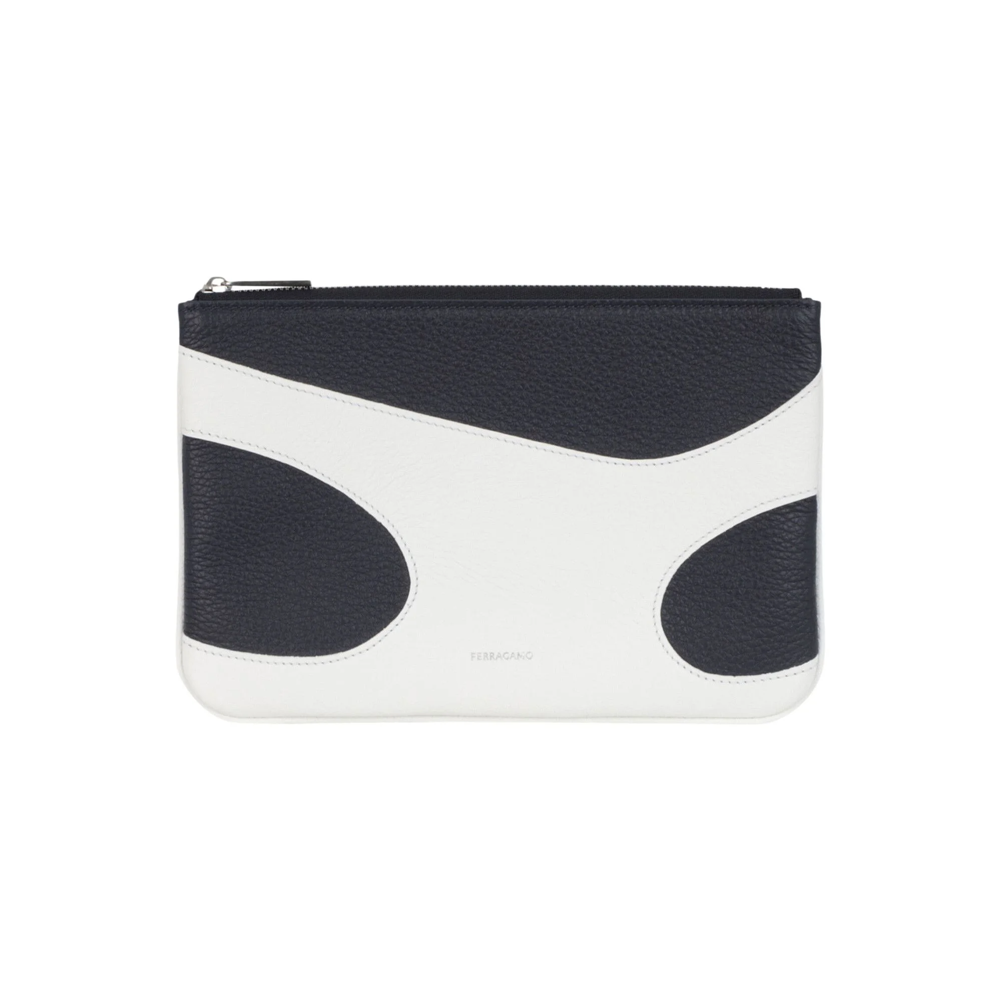 Ferragamo Cut-Out Pebbled Leather Phone Pouch 'Medium Brown' - 1