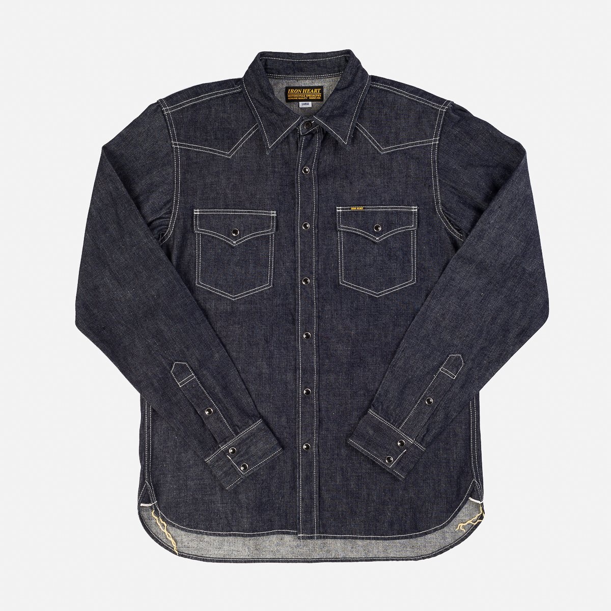 IHSH-320-IND 10oz Selvedge Denim Western Shirt - Indigo - 1
