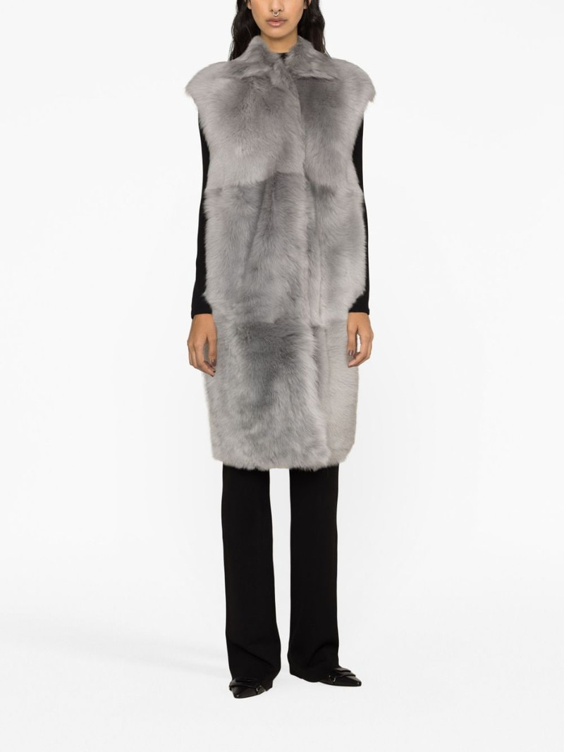 FABIANA FILIPPI sleeveless faux-fur coat outlook