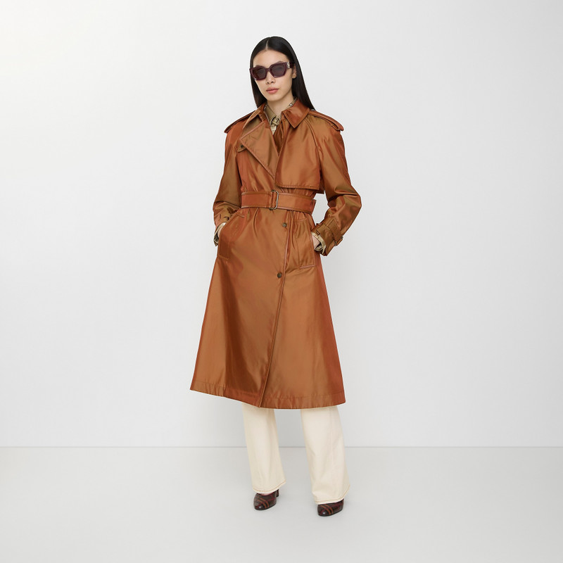 Burberry Long Nylon Blend Hooded Trench Coat outlook