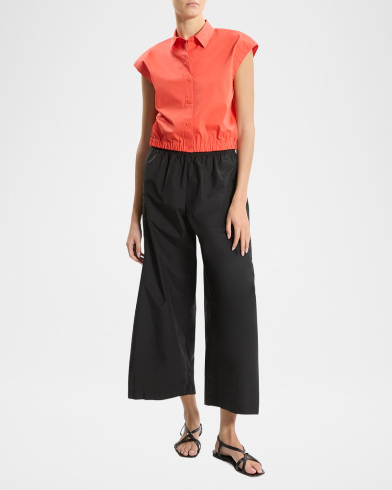 Theory Button-Front Cap-Sleeve Shirt outlook
