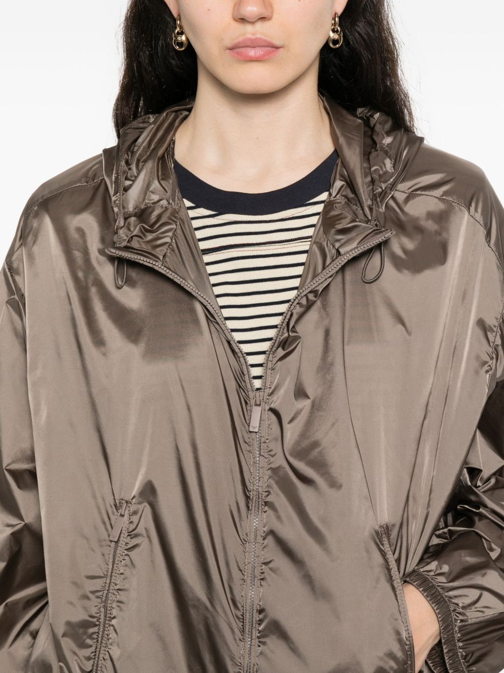 hooded drawstring jacket - 5