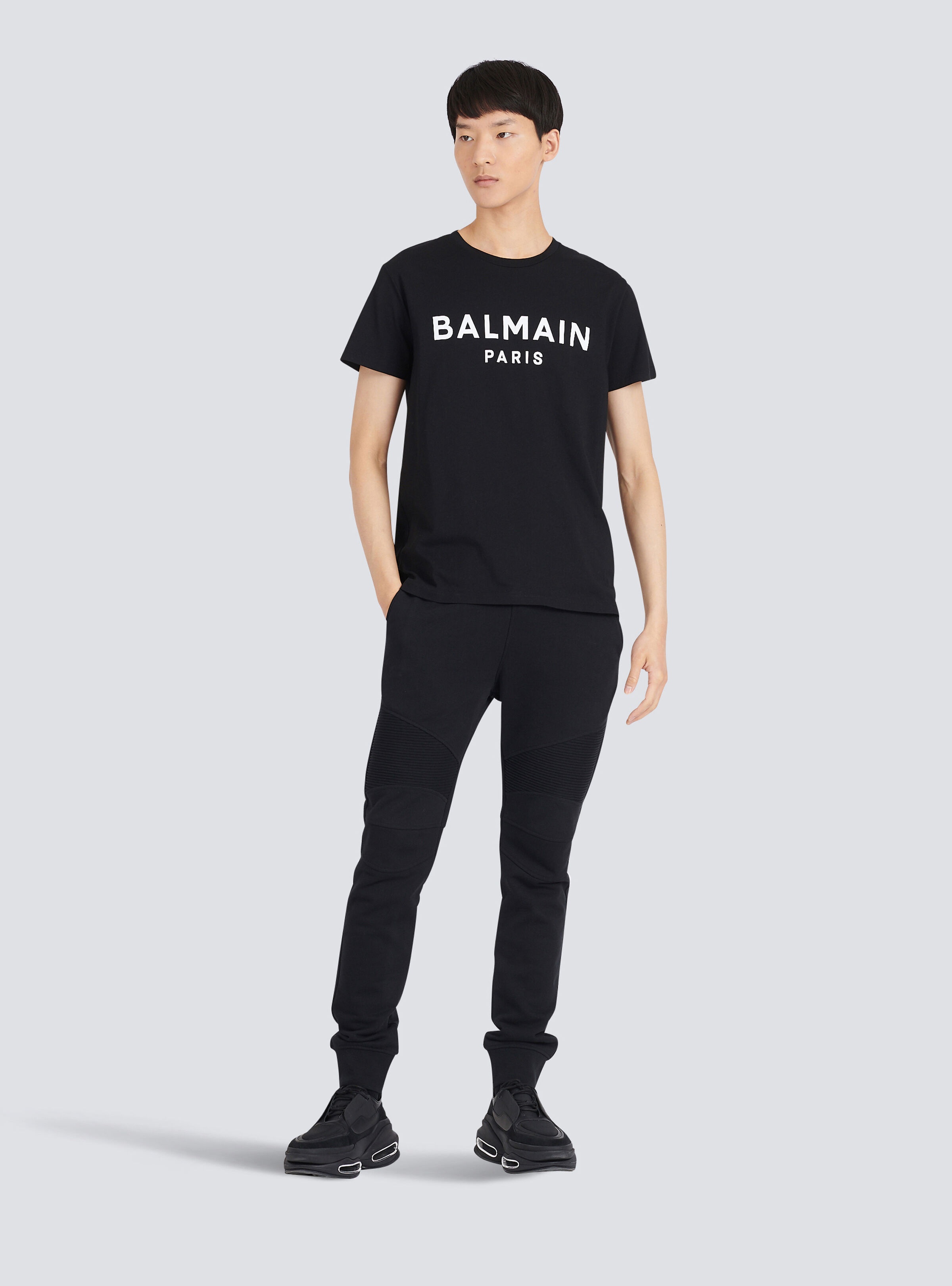 Eco-designed cotton T-shirt with Balmain Paris logo print - 2
