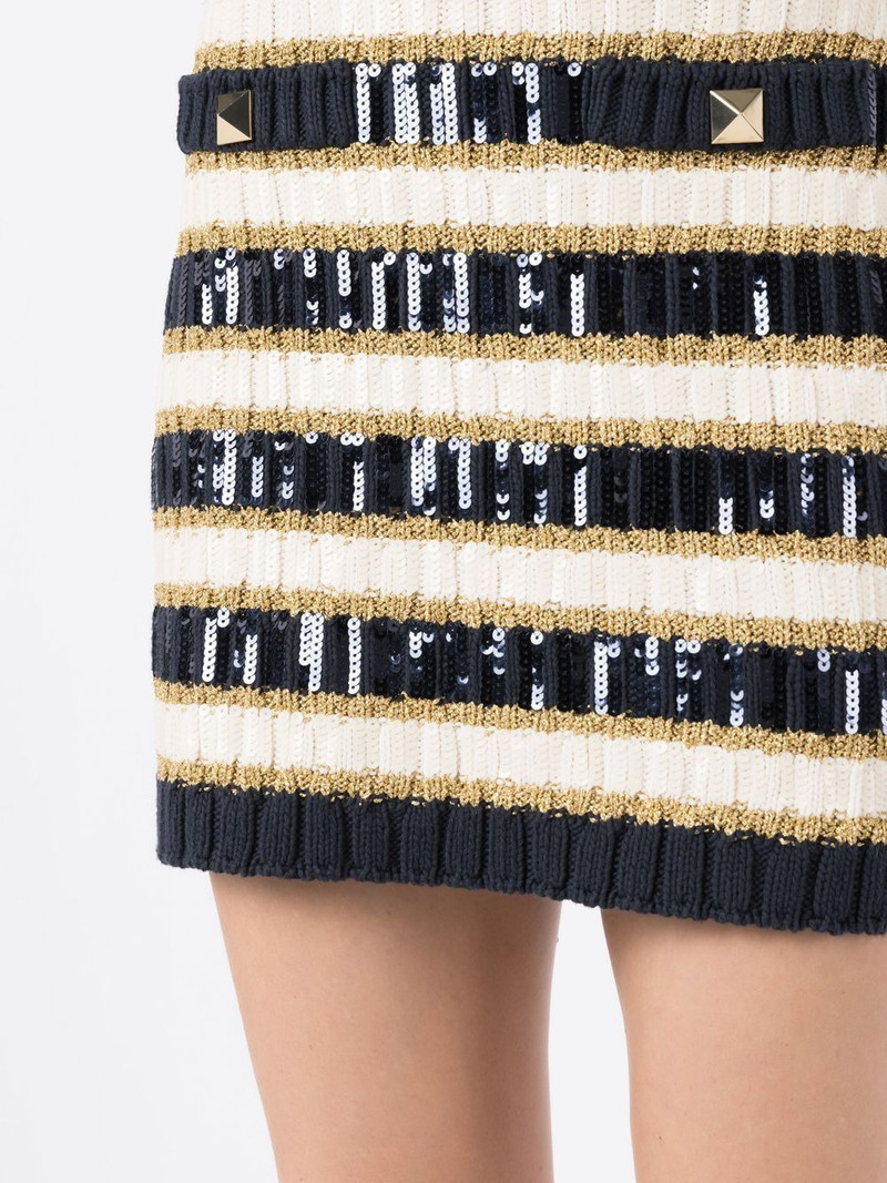Rockstud-detail stripe-knit skirt 5