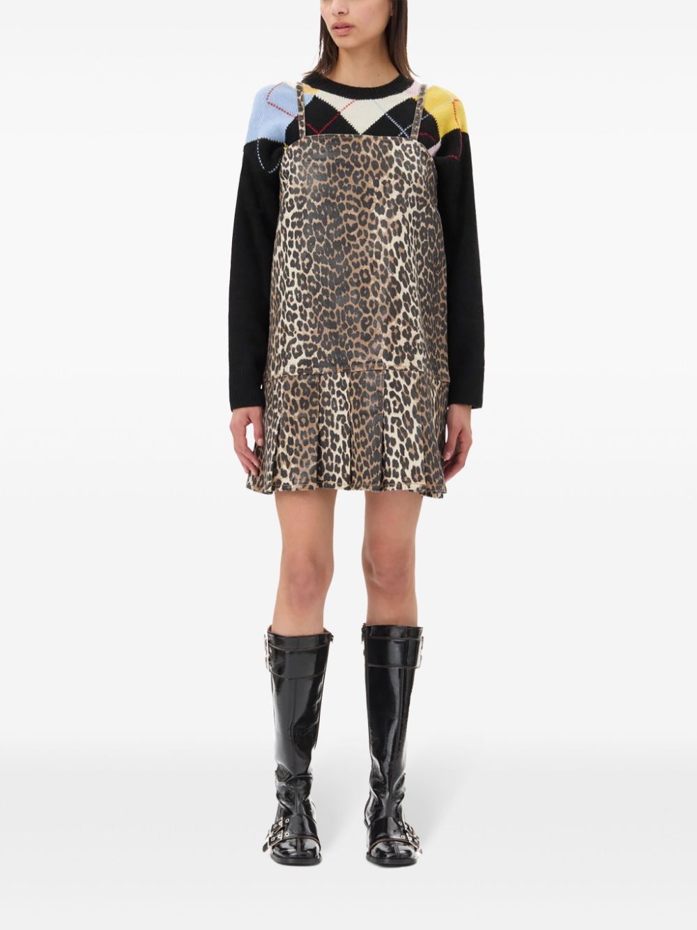 foiled-finish printed mini dress - 2