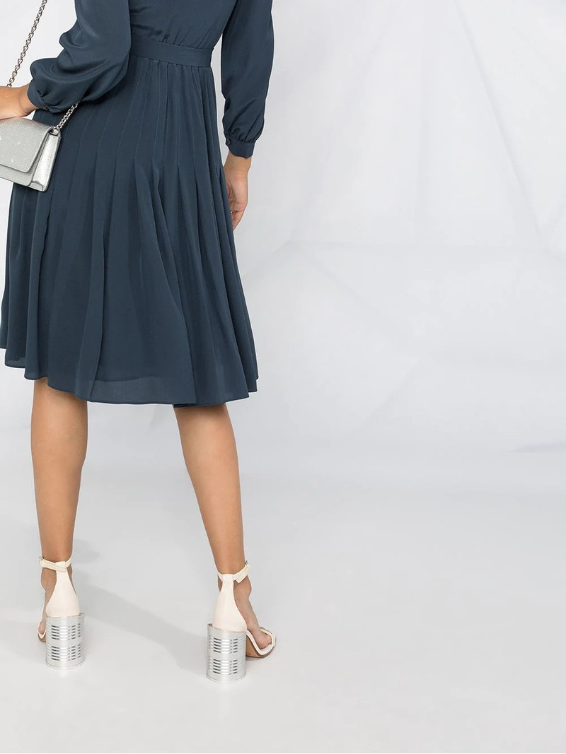 side button fastening belted dress 3