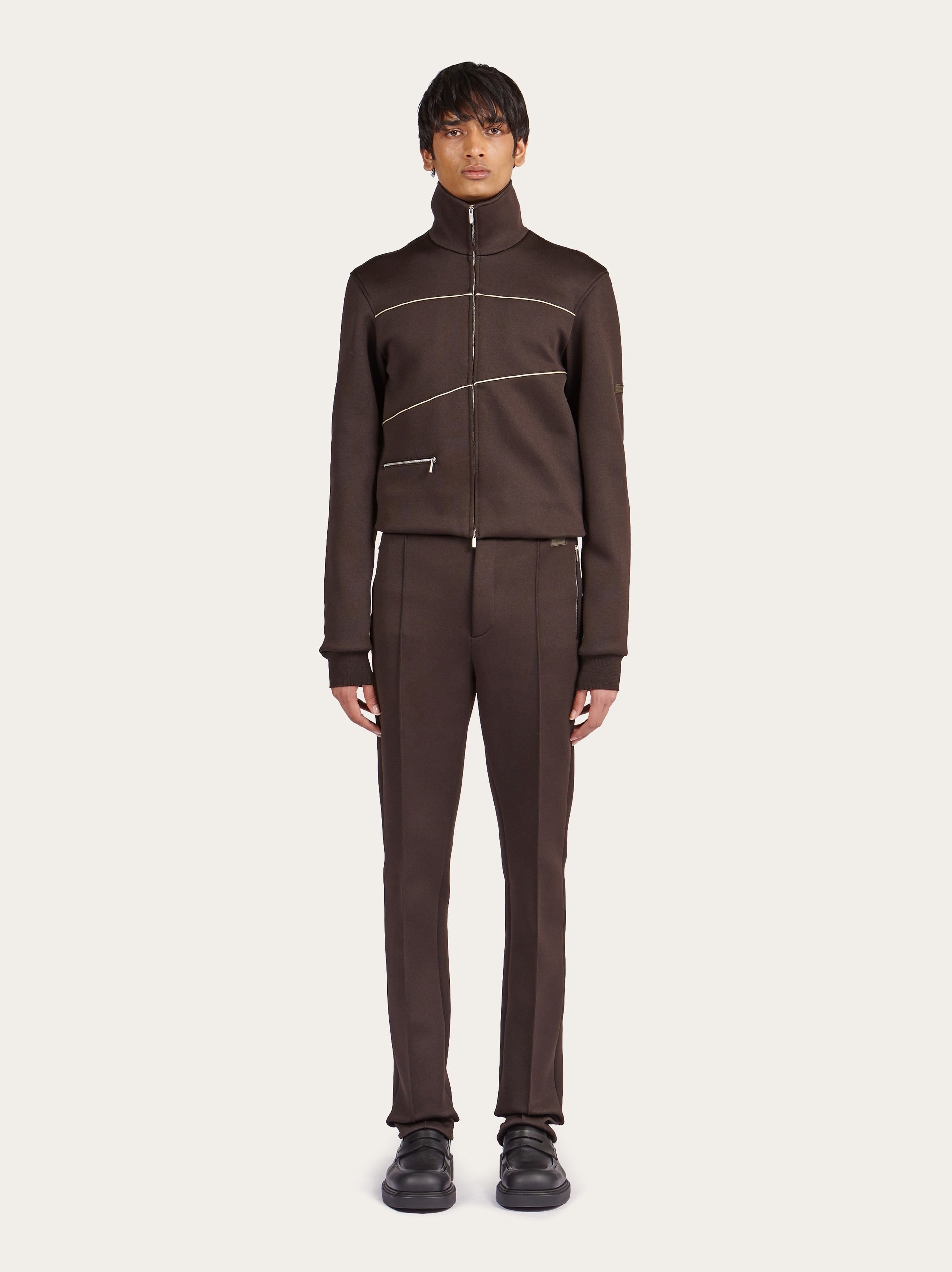 Sporty blouson with piping - 5
