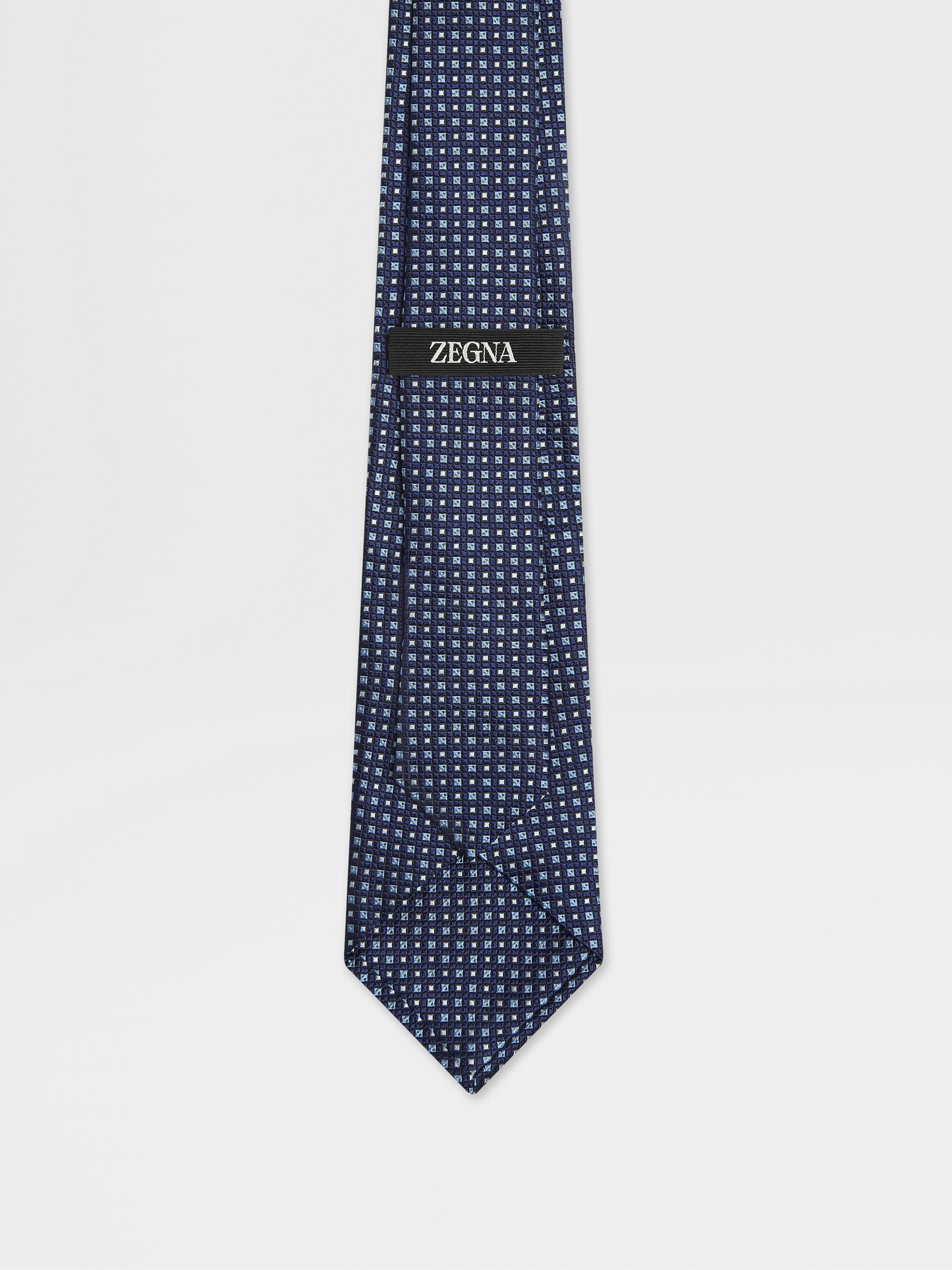 DARK BLUE SILK TIE - 3