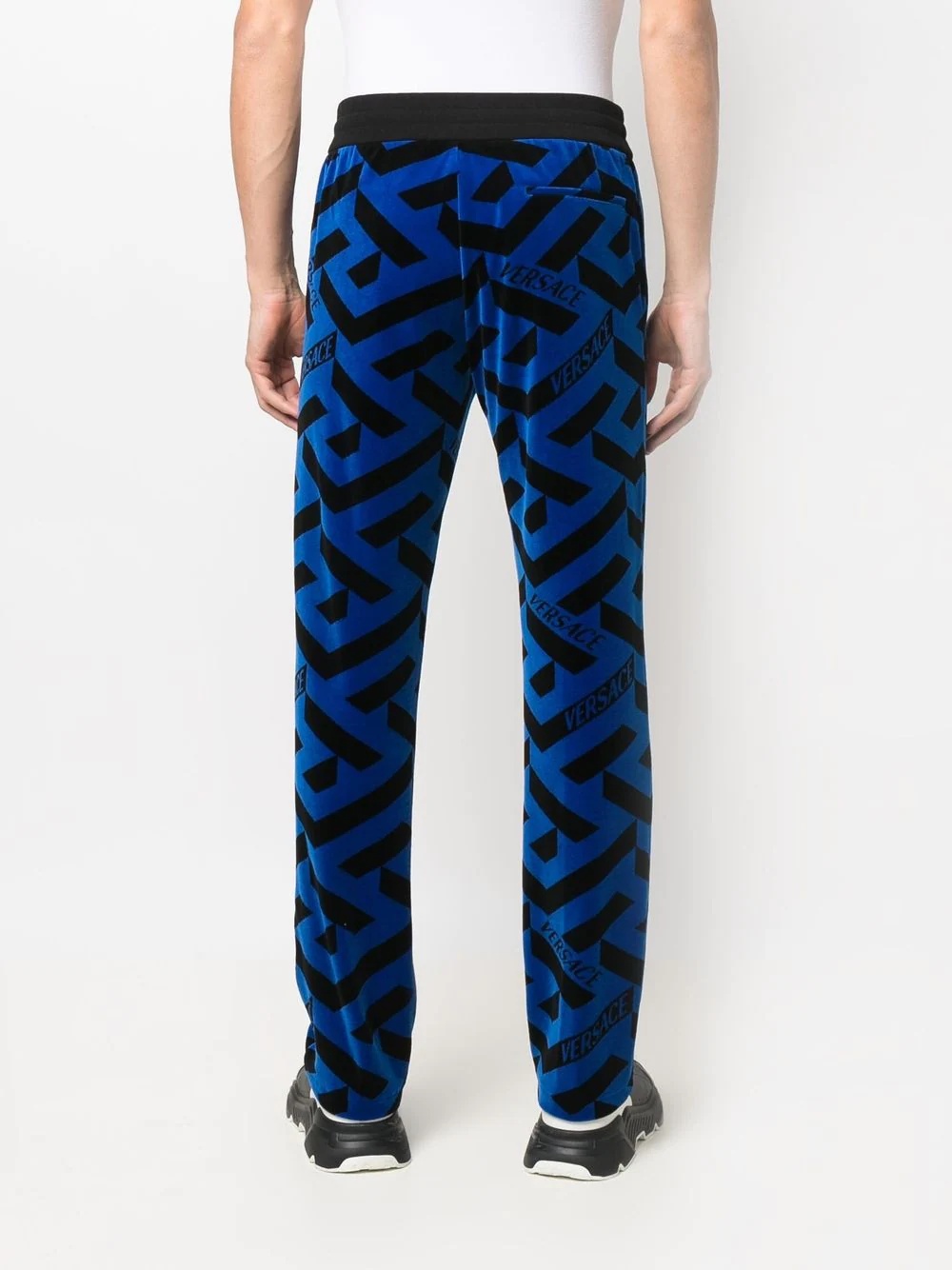 geometric-pattern track pants - 4