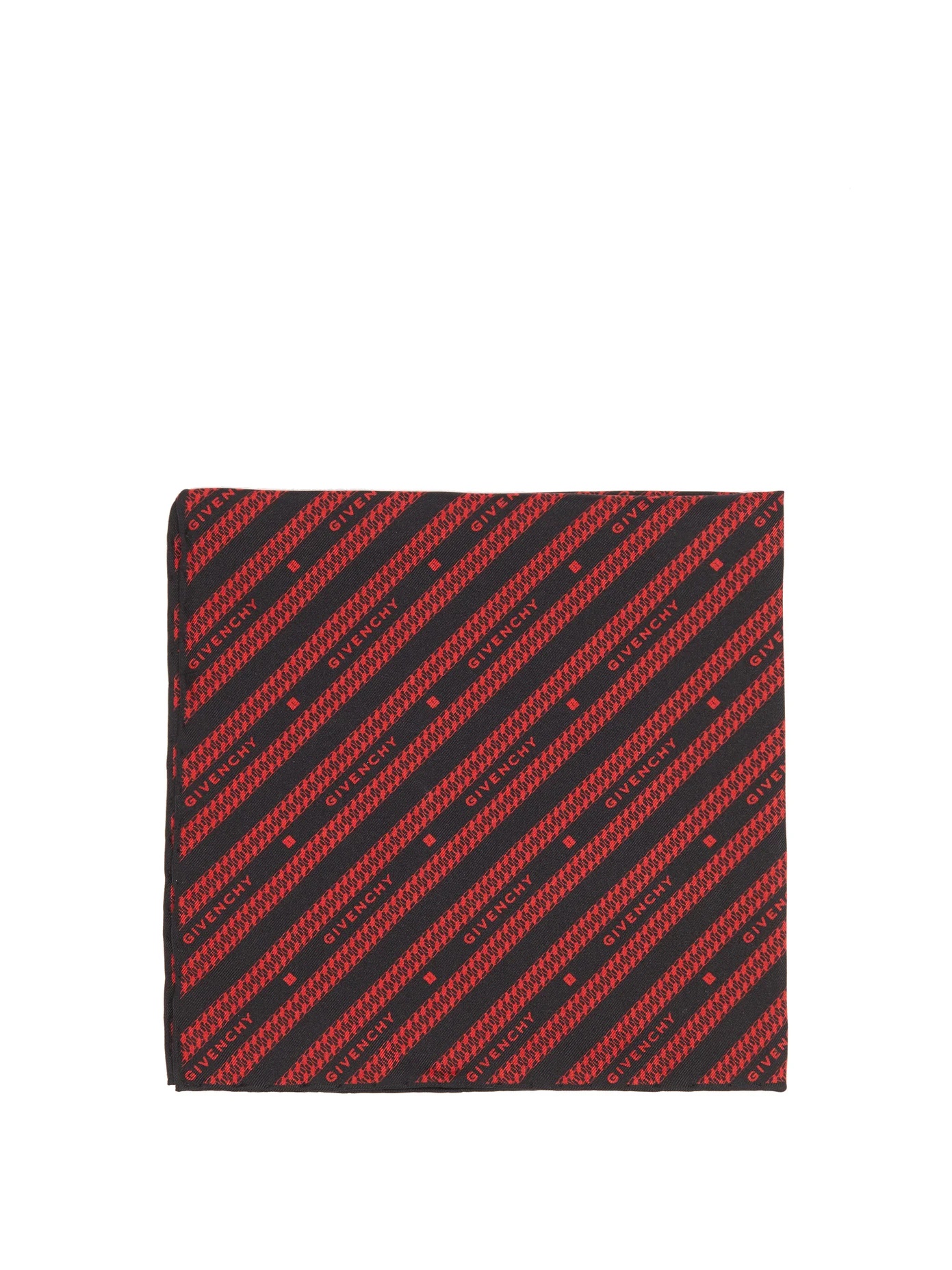 Chain-jacquard silk-faille pocket square - 1