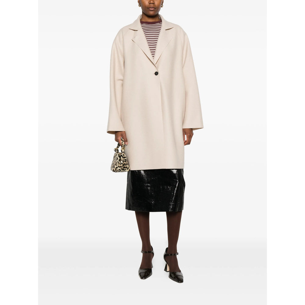 Harris Wharf London Neutrals Coats - Single Breasted Coats Women - 2