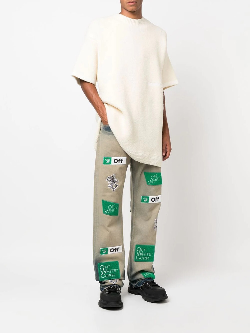 Off-White Diag Straight-Leg Bleached Appliquéd Jeans outlook