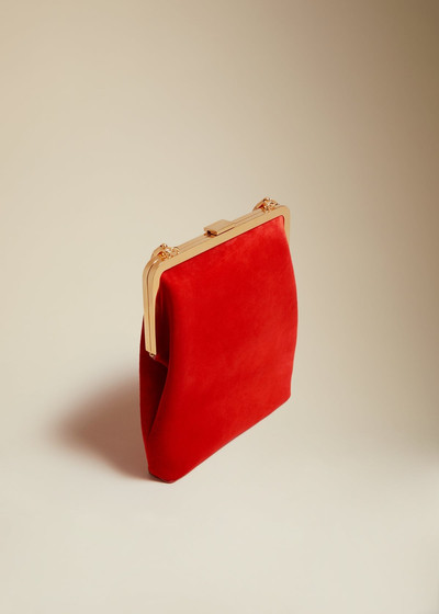 KHAITE The Lilith Evening Bag in Scarlet Suede outlook