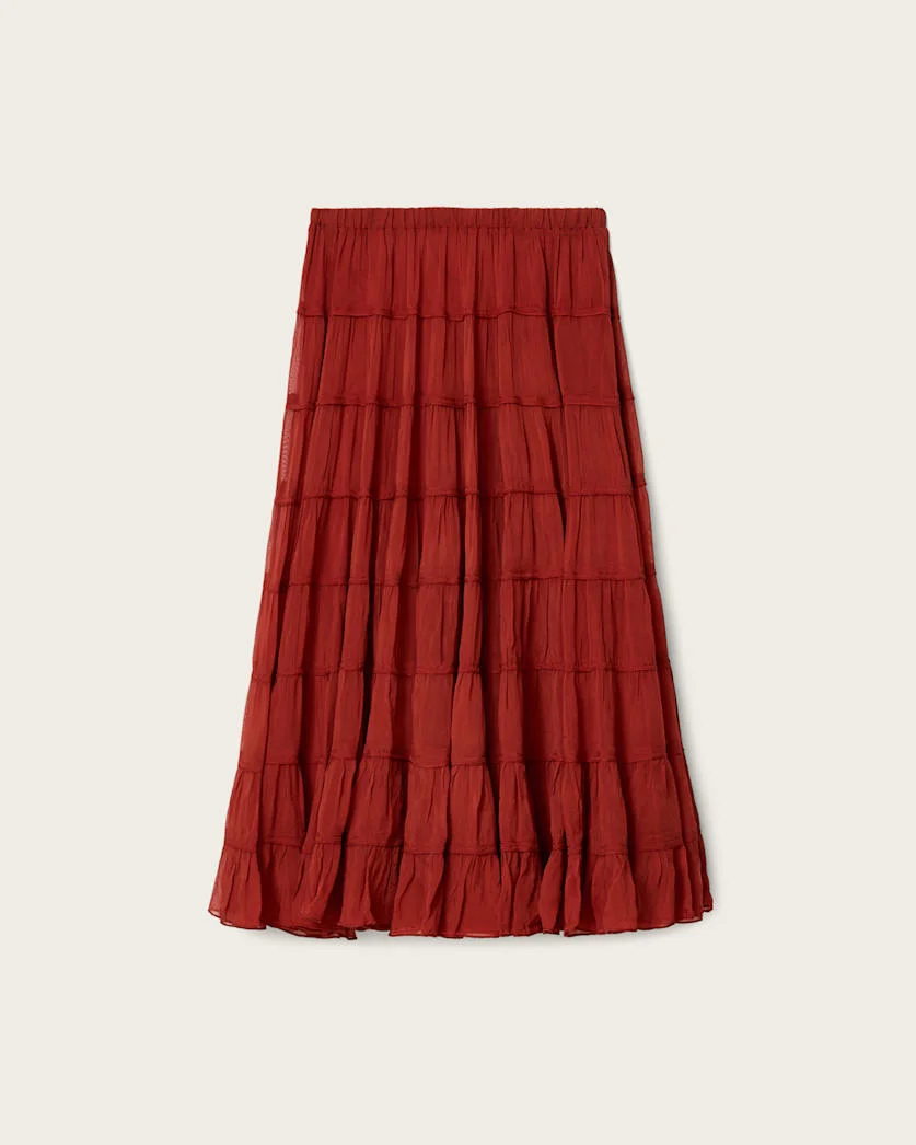 EVA TIERED MIDI SKIRT - 1