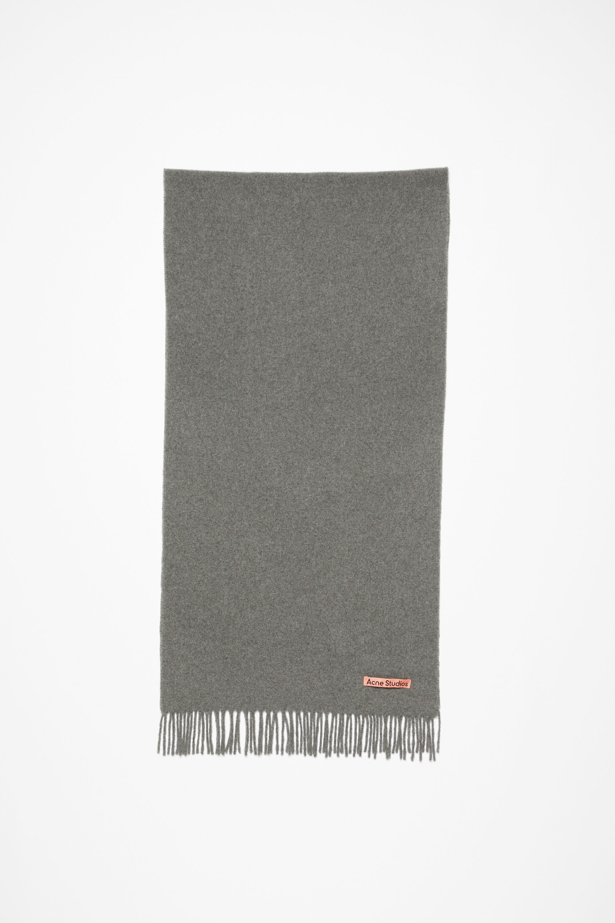 Cashmere fringe scarf - Narrow - Grey Melange - 1
