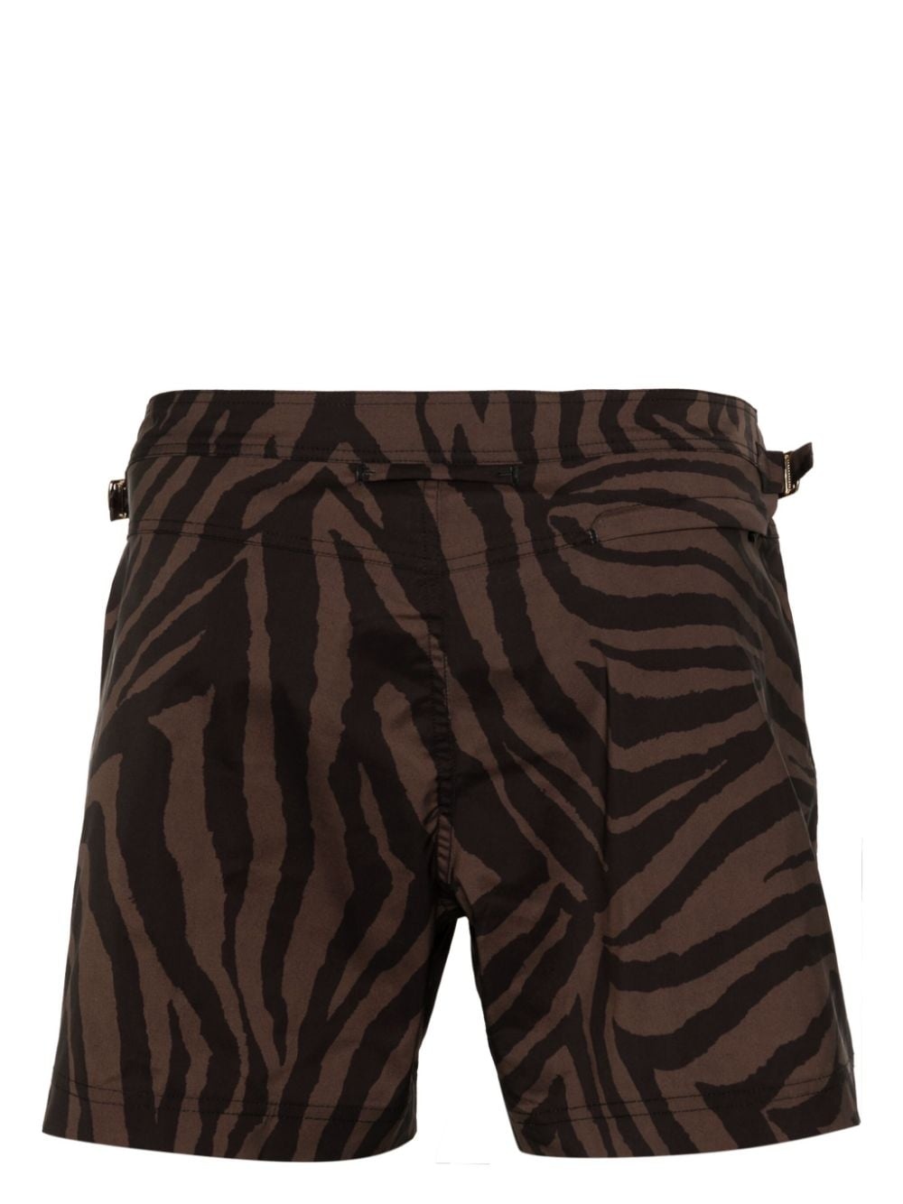 zebra-print swim shorts - 2