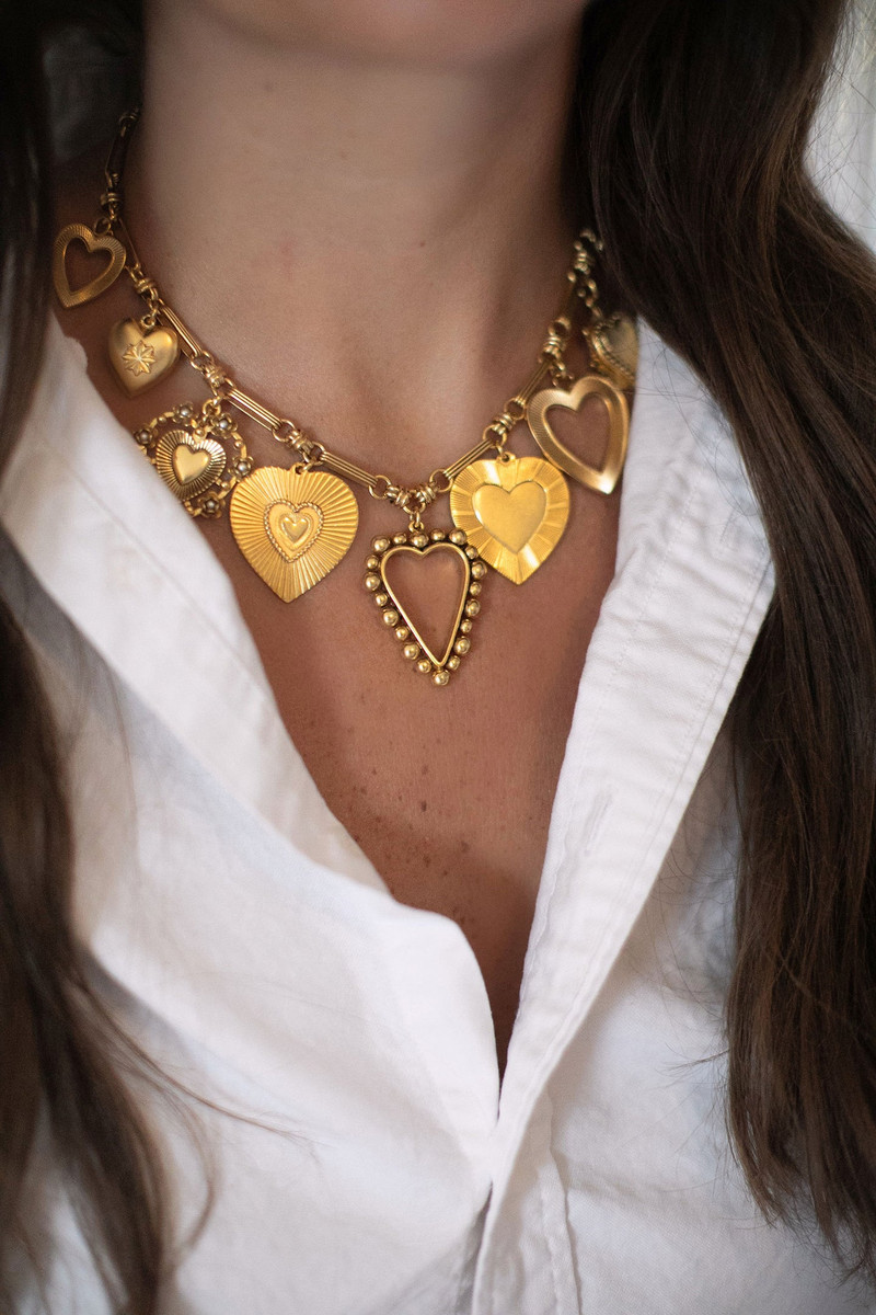 LoveShackFancy Brinker+Eliza Queen Of Hearts Necklace outlook