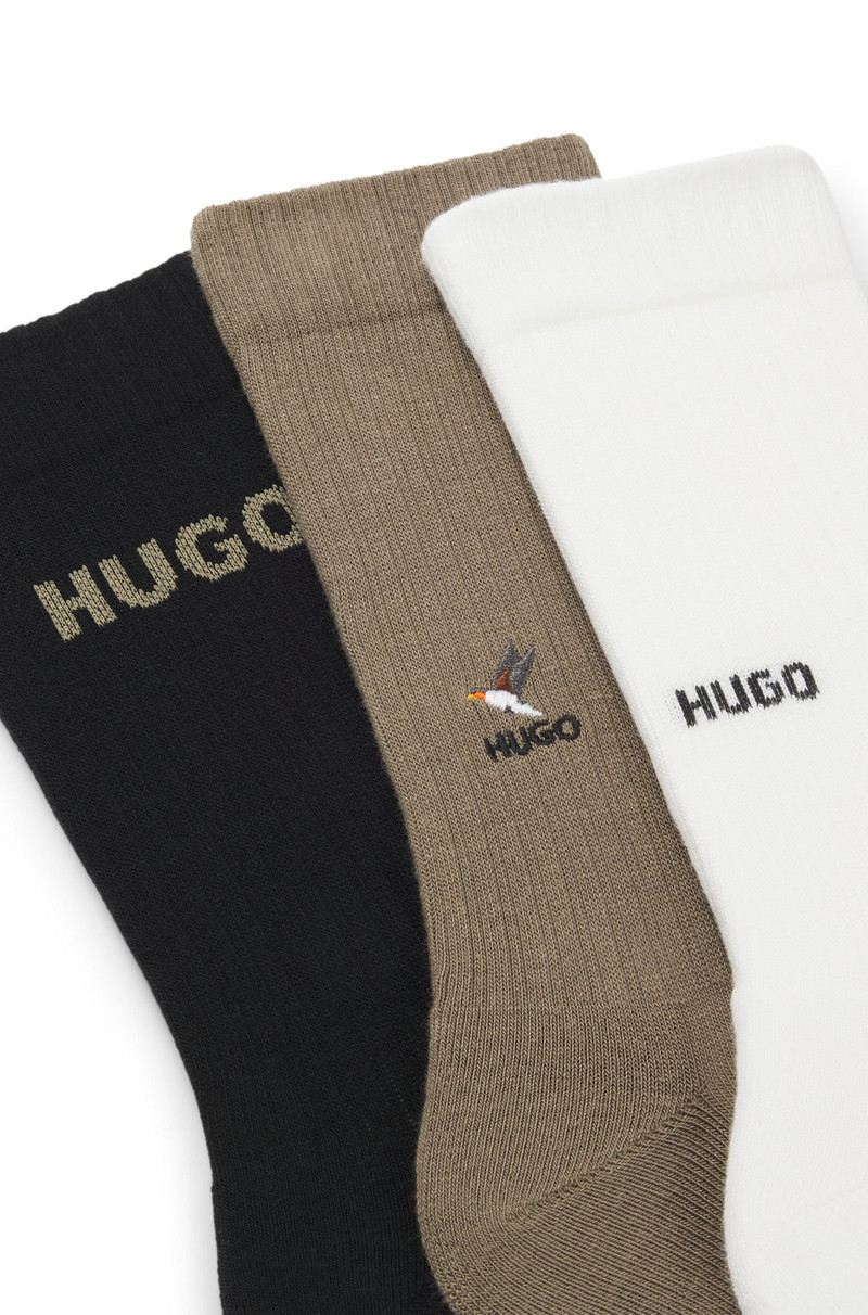 HUGO THREE-PACK OF SHORT SOCKS WITH EMBROIDERED DETAILING outlook
