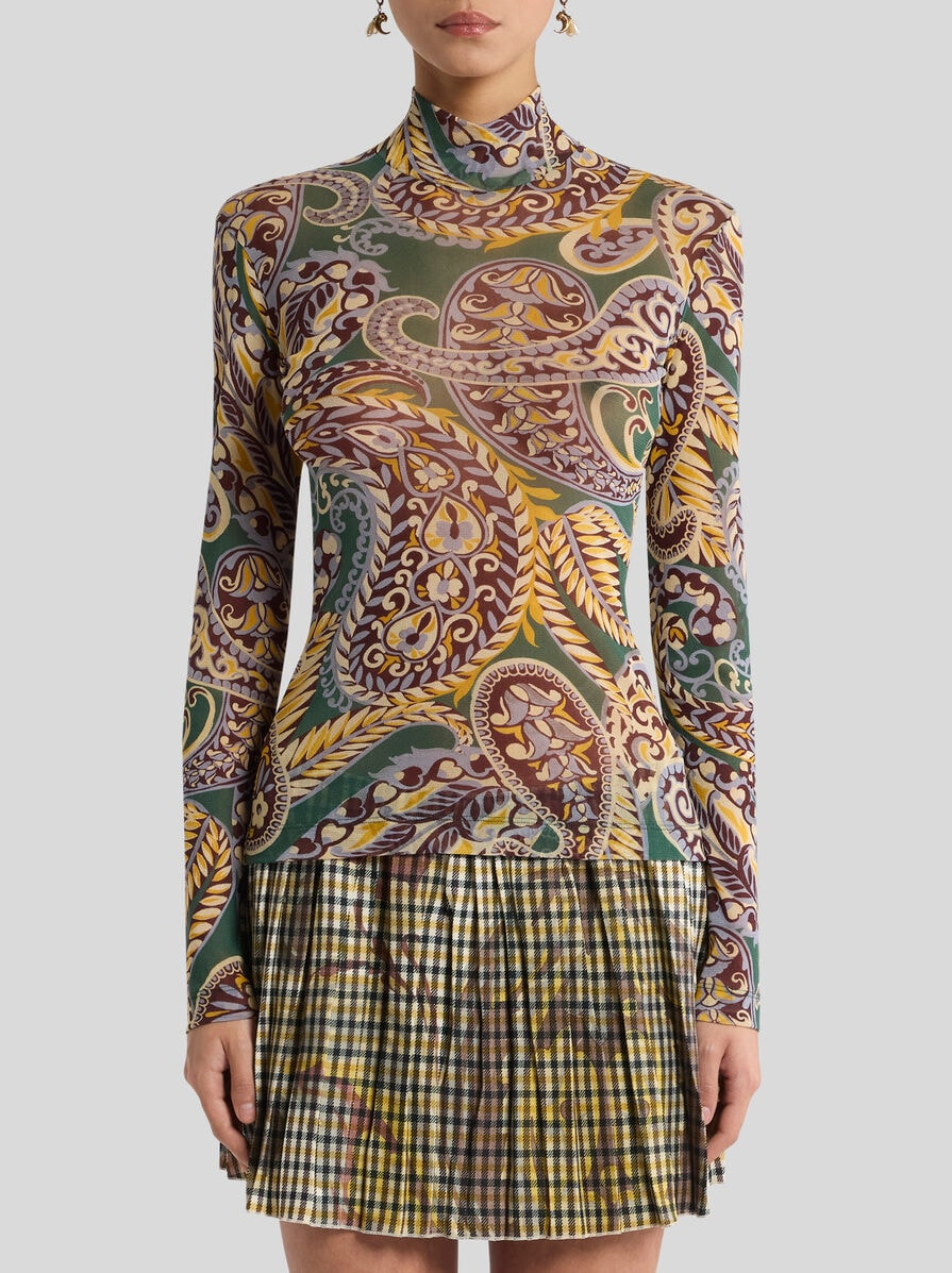 PAISLEY TULLE SWEATER - 2