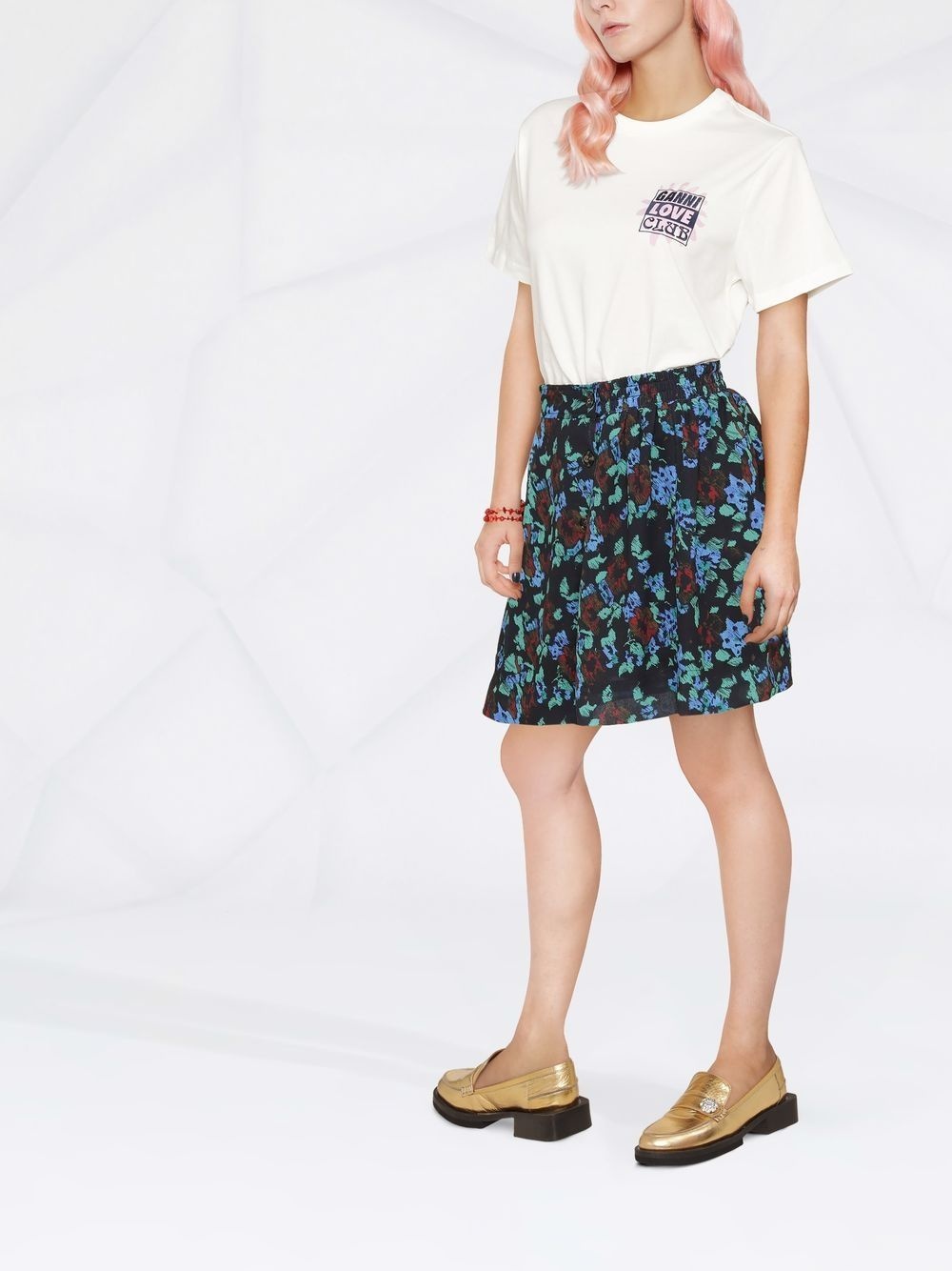 floral-print buttoned skirt - 4