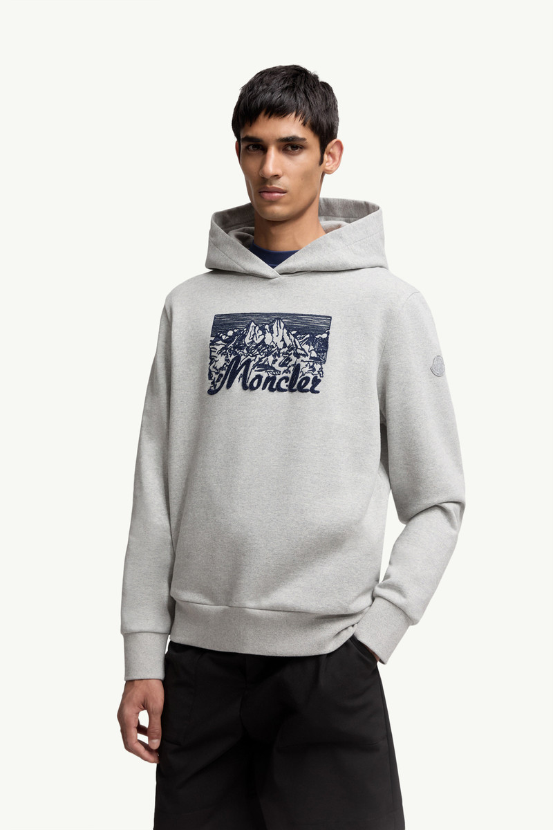 수를 놓은 산 로고 면 Hoodie 3