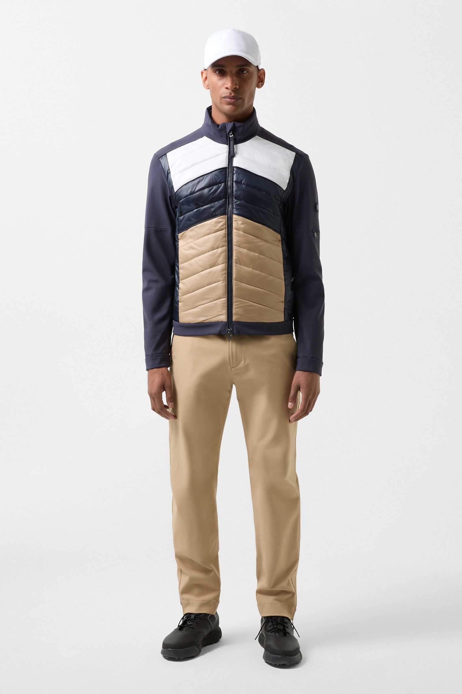 Jadon Hybrid jacket in Navy blue/Camel - 3