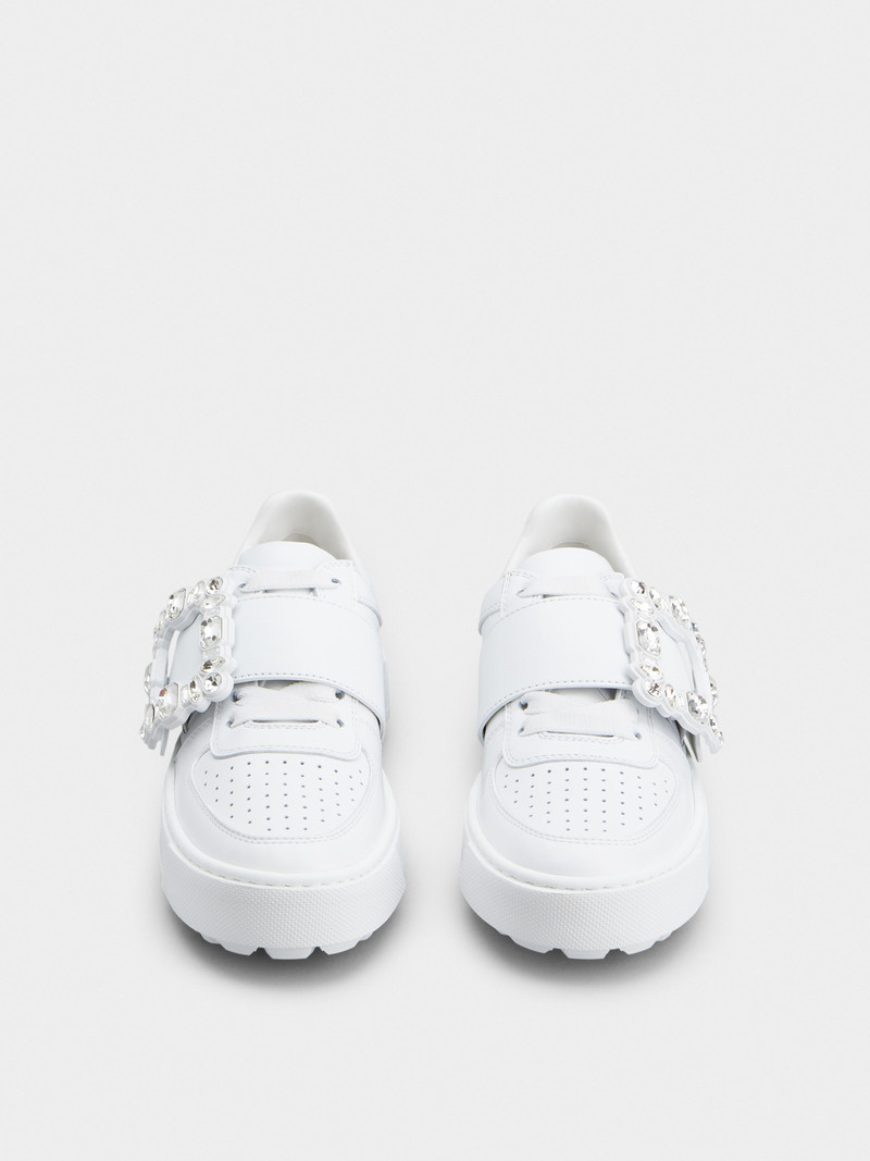 Very Vivier Strass Buckle Sneakers in Leather 7