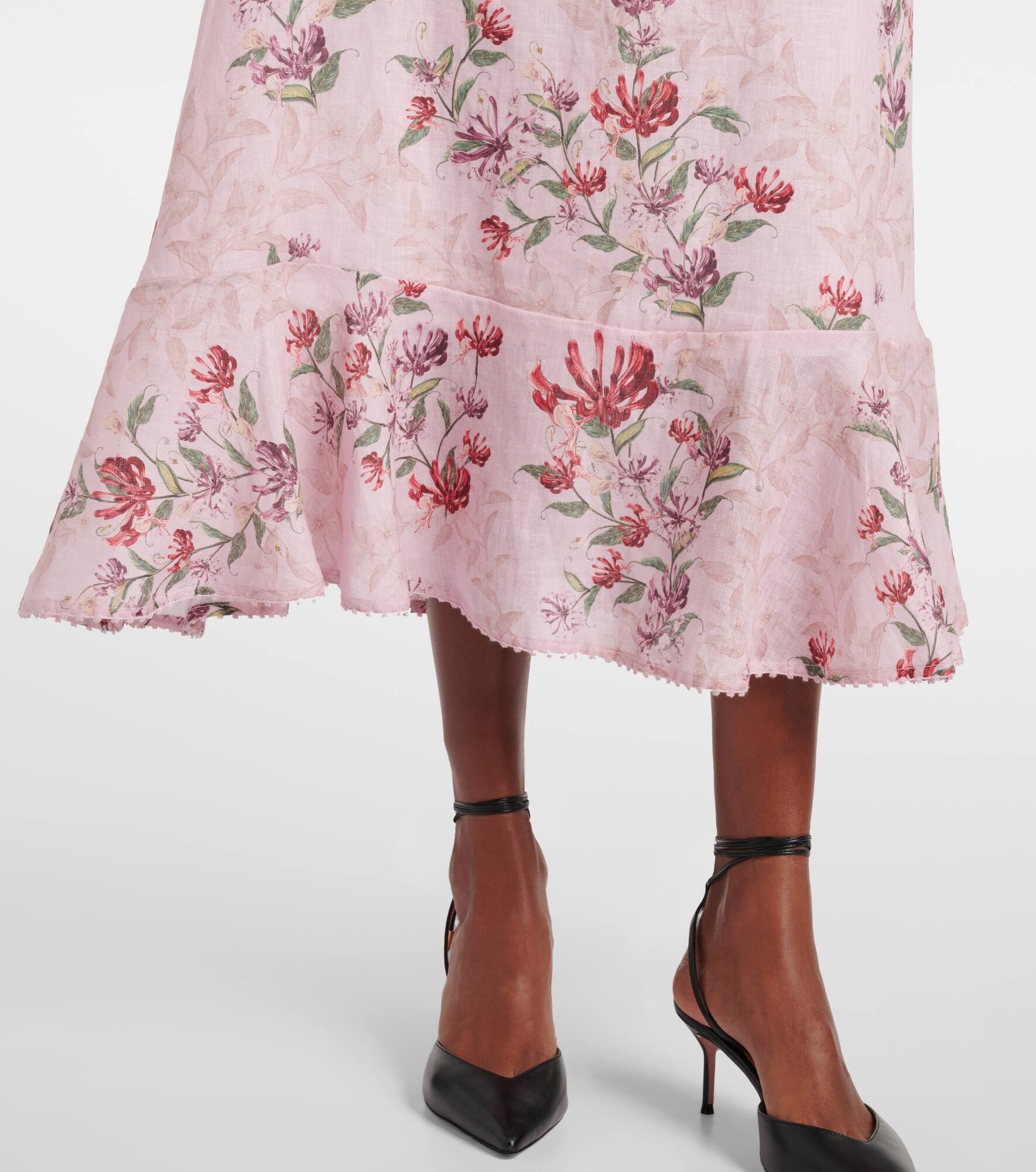 Mercedes Wisteria floral linen midi dress - 5