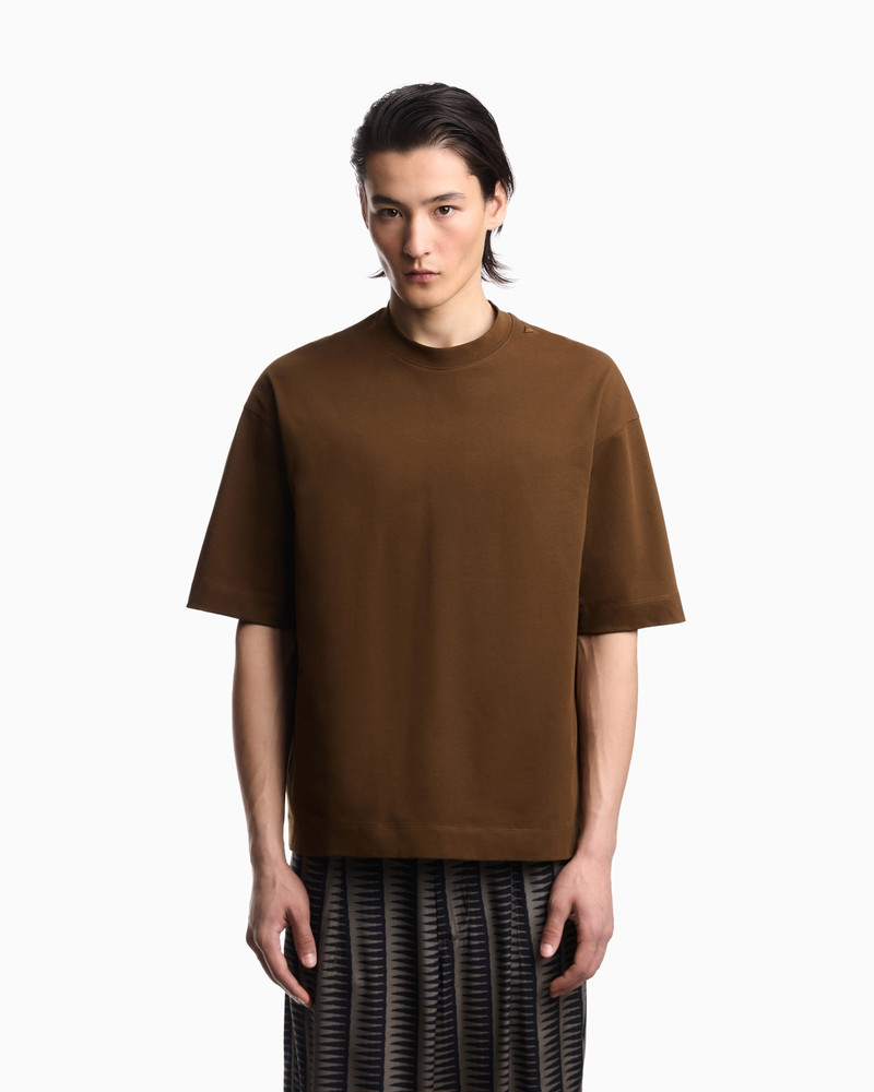 EMPORIO ARMANI OVERSIZED HEAVY JERSEY T-SHIRT WITH MICRO EAGLE EMBROIDERY outlook