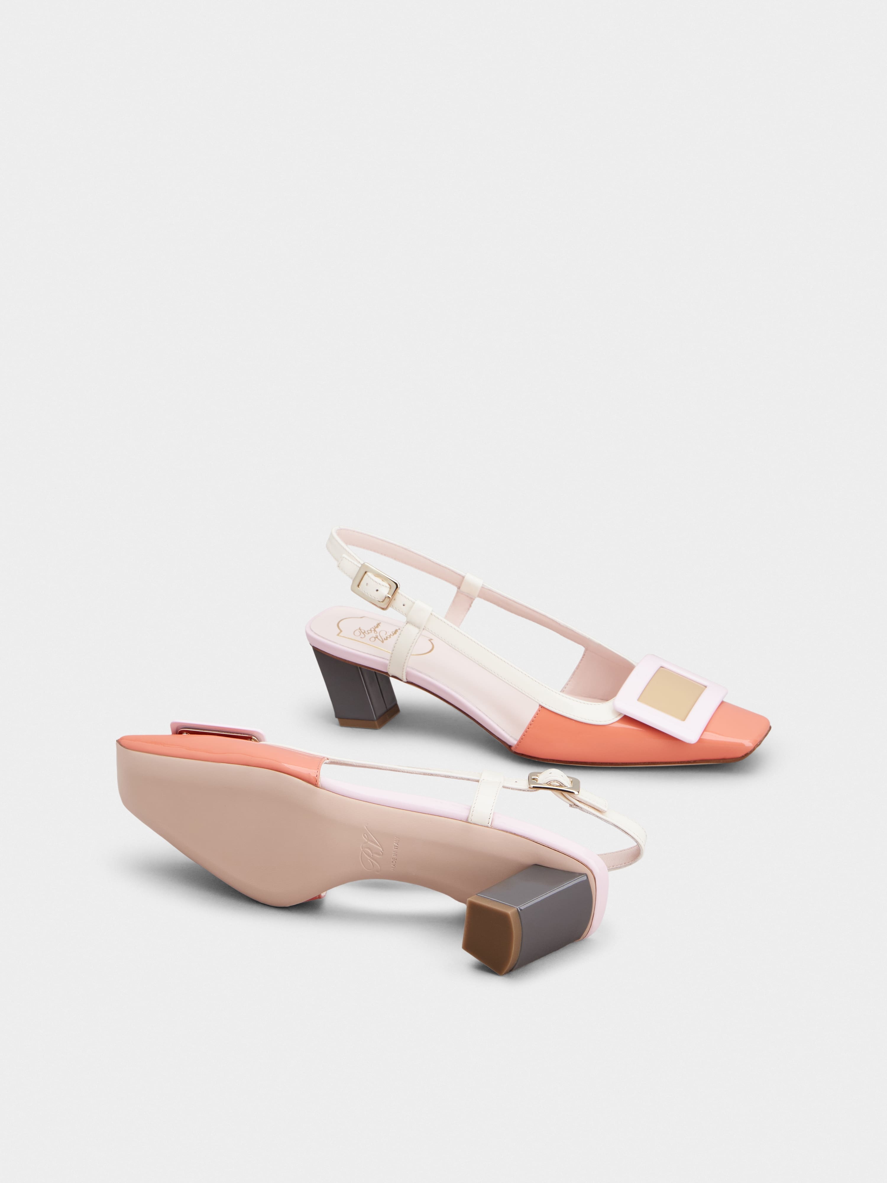 Belle Vivier Covered Buckle Slingback Pumps in Patent Leather - 6