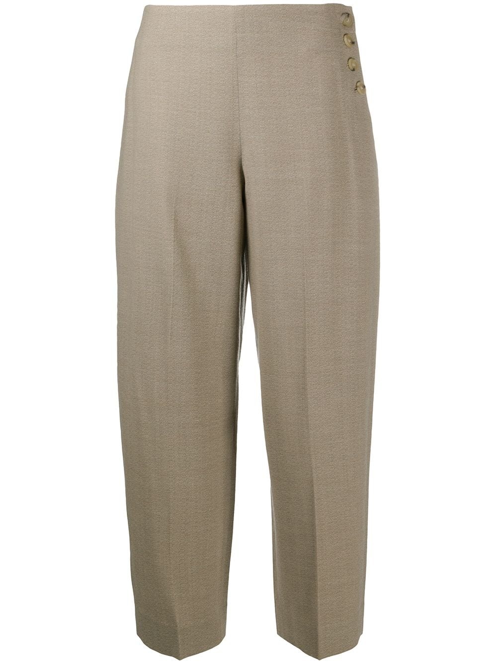 side-button wool trousers - 1