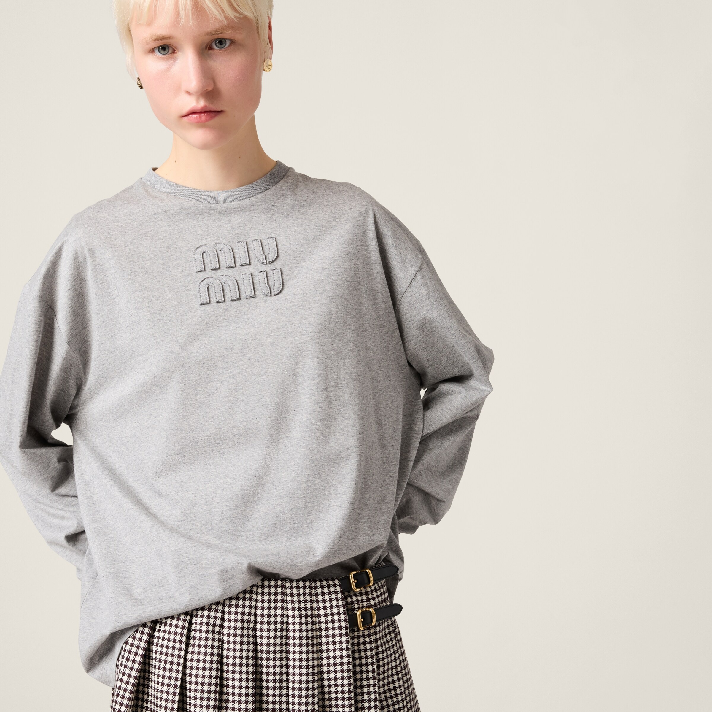 Cotton T-shirt with embroidered logo - 4
