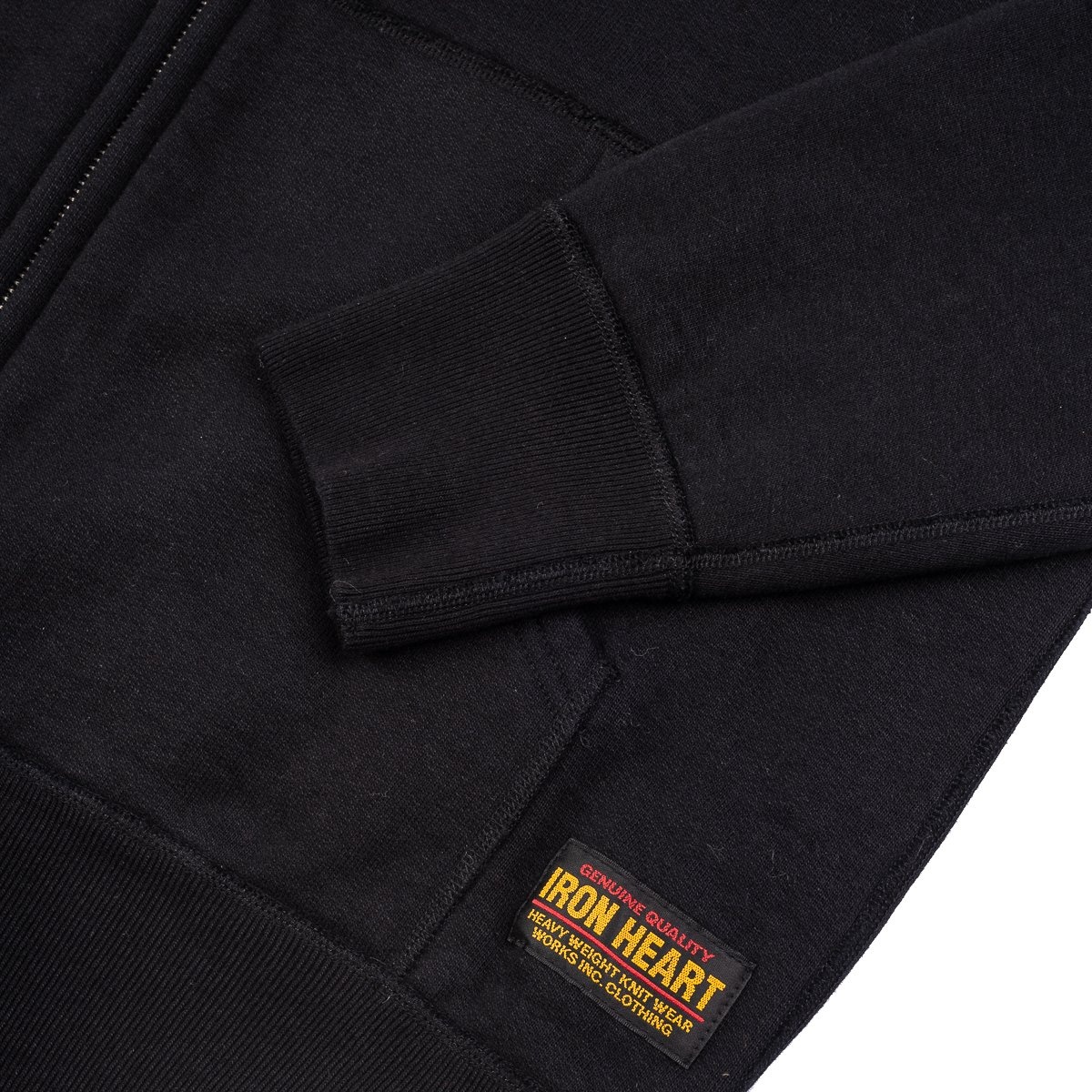 IHSW-58-BLK Printed 14oz Ultra Heavyweight Loopwheel Cotton Zippered Hoodie - Black - 8