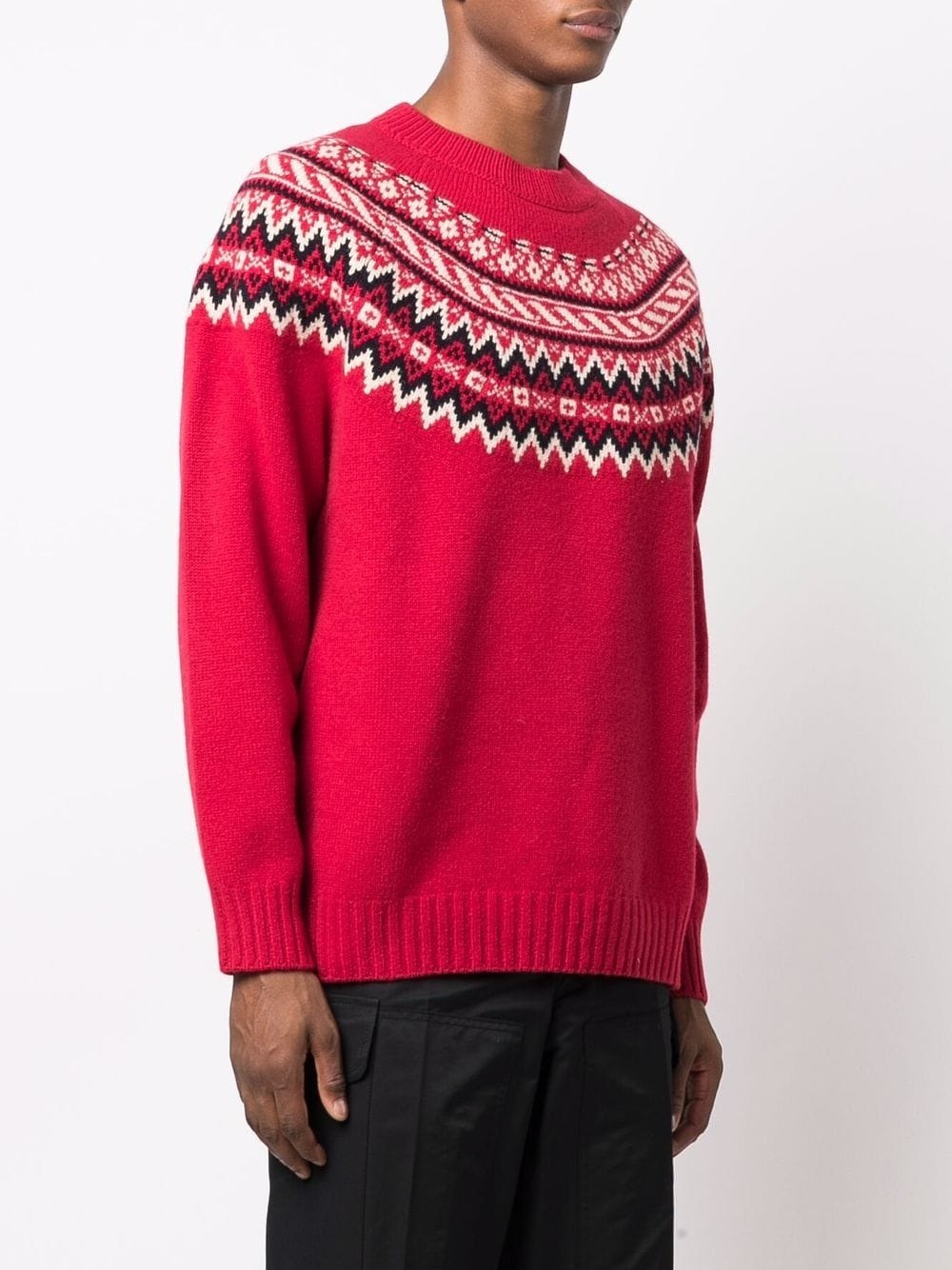 geometric-print wool jumper - 3